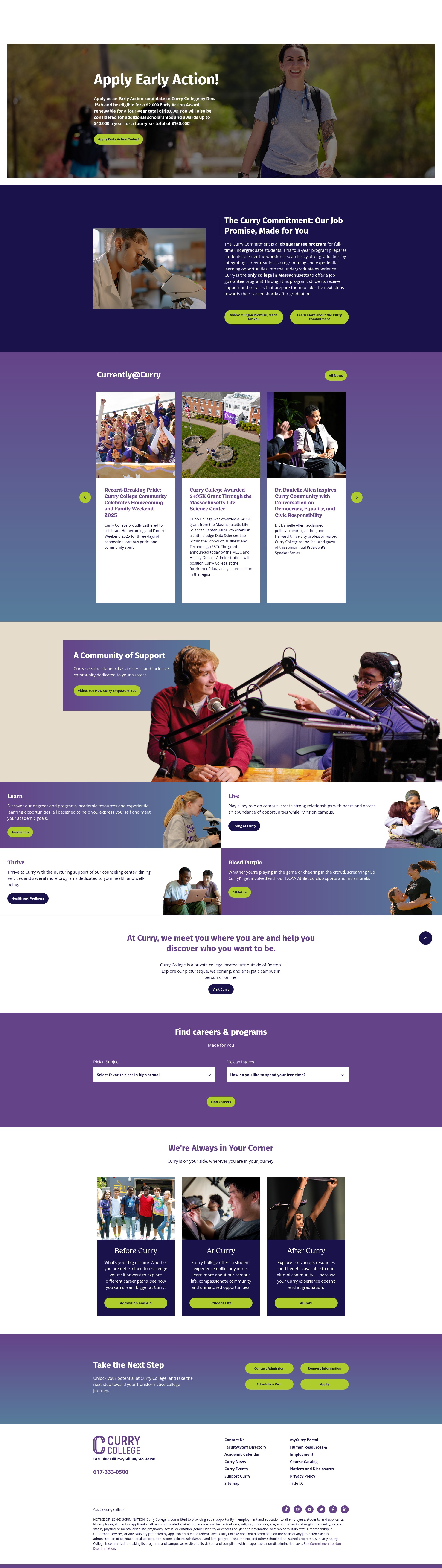 Screenshot of www.curry.edu