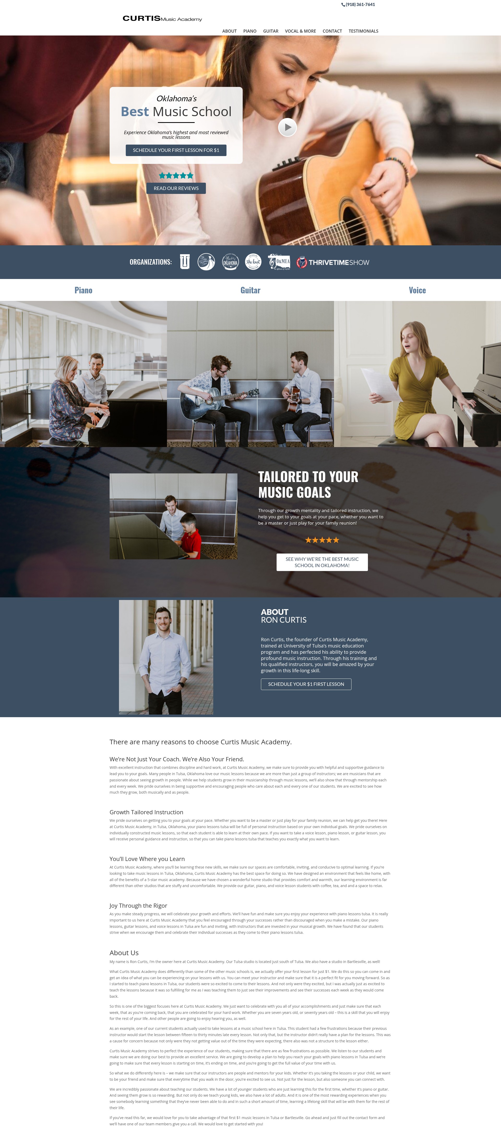 Screenshot of www.curtismusicacademy.com