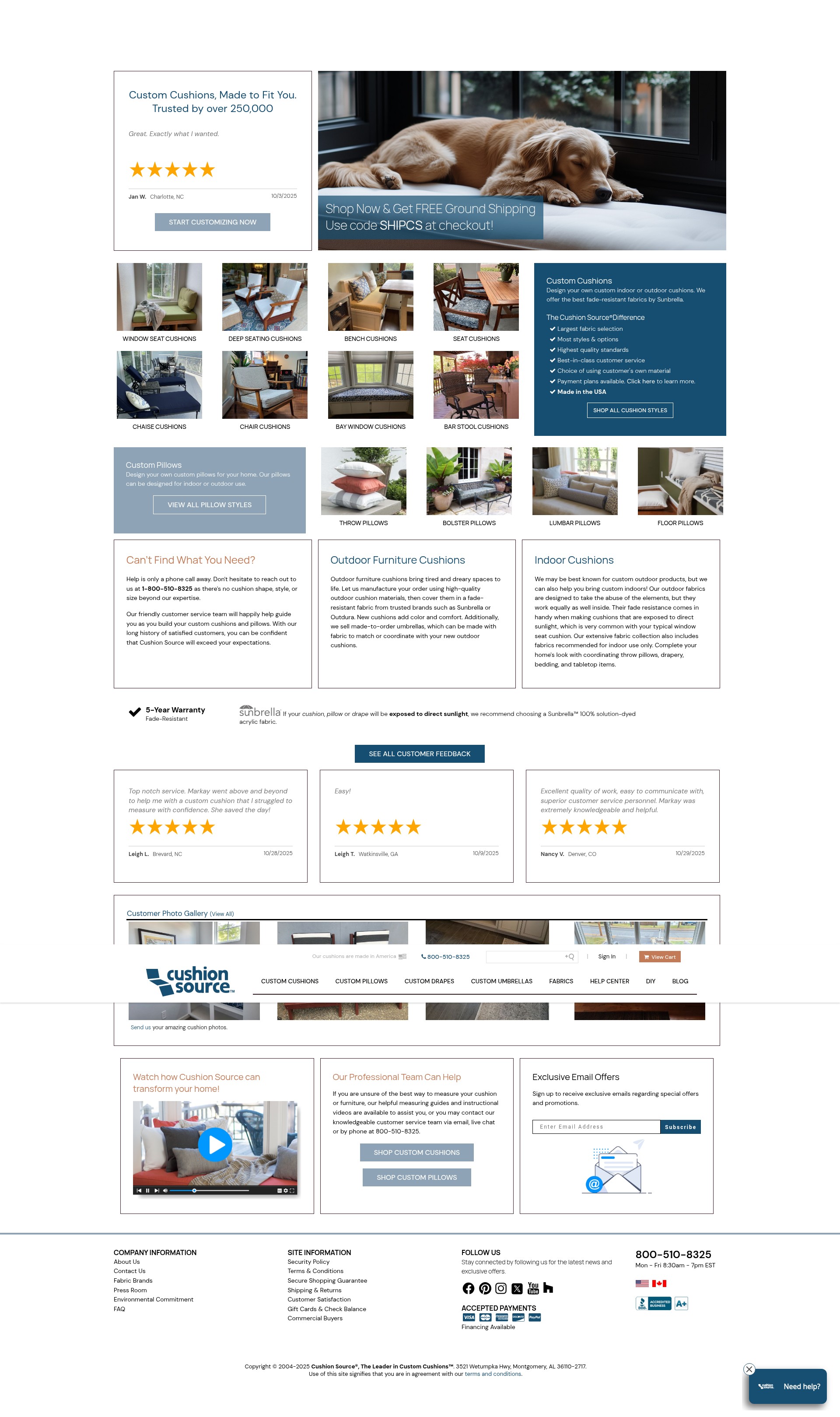 Screenshot of www.cushionsource.com