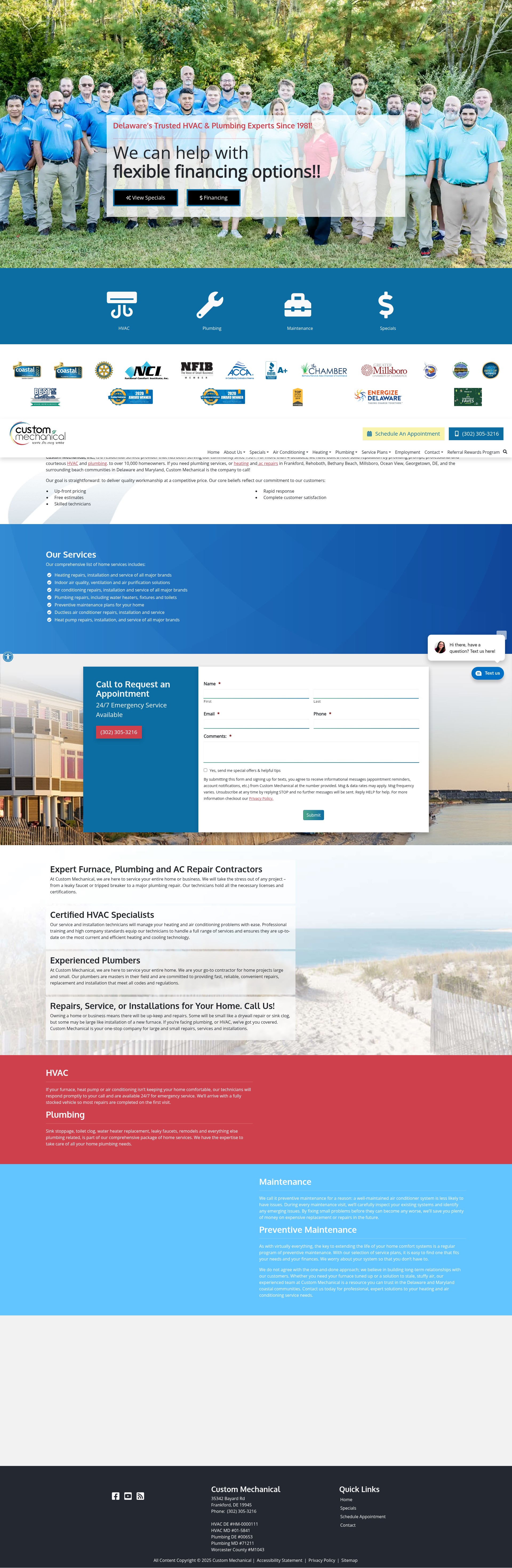 Screenshot of www.custommechanical.com