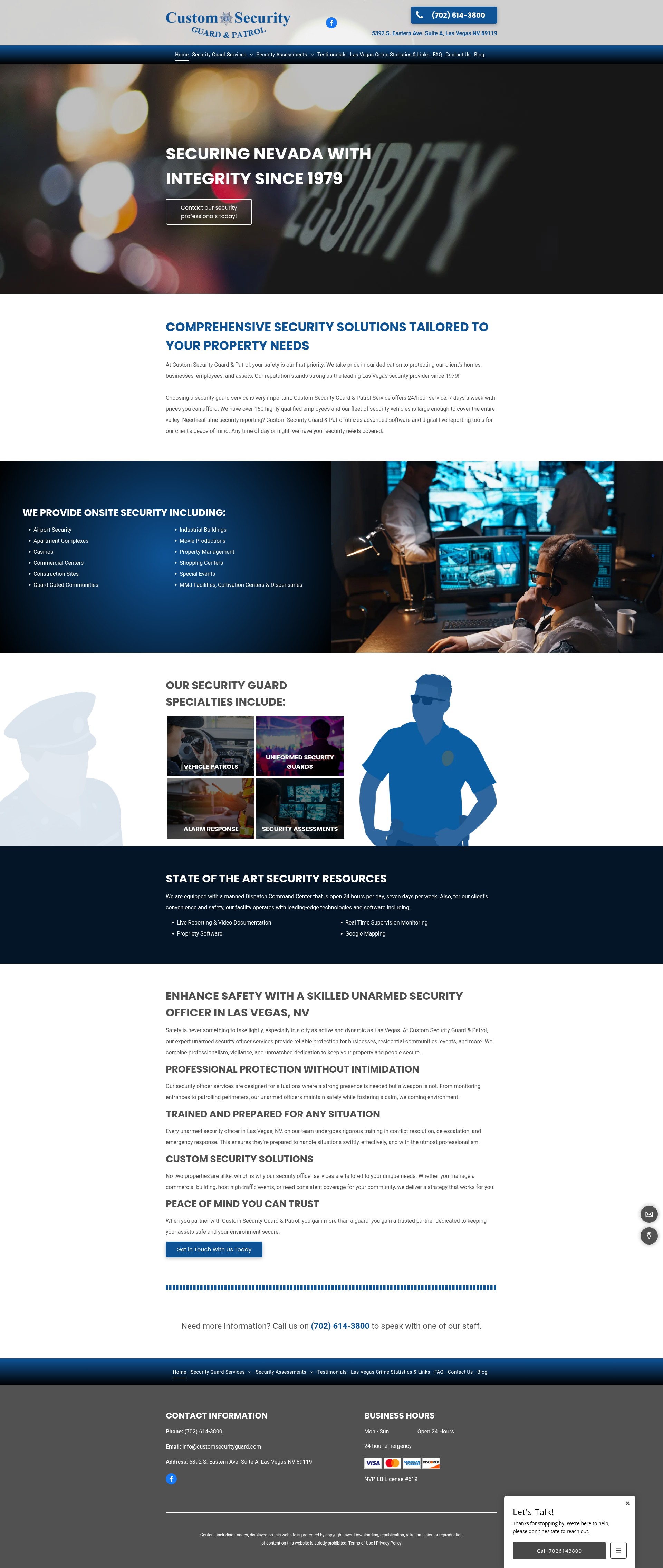 Screenshot of www.customsecurityguard.com