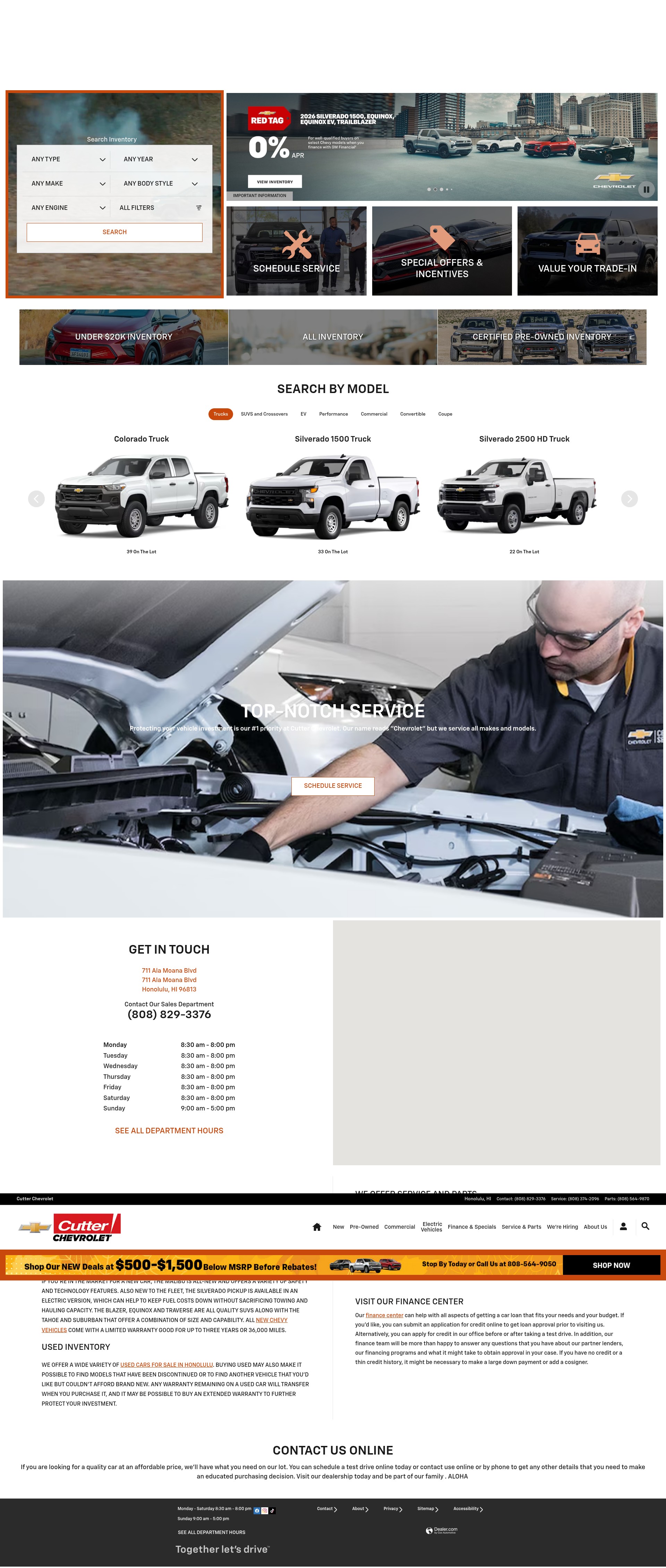 Screenshot of www.cutterchevy.com