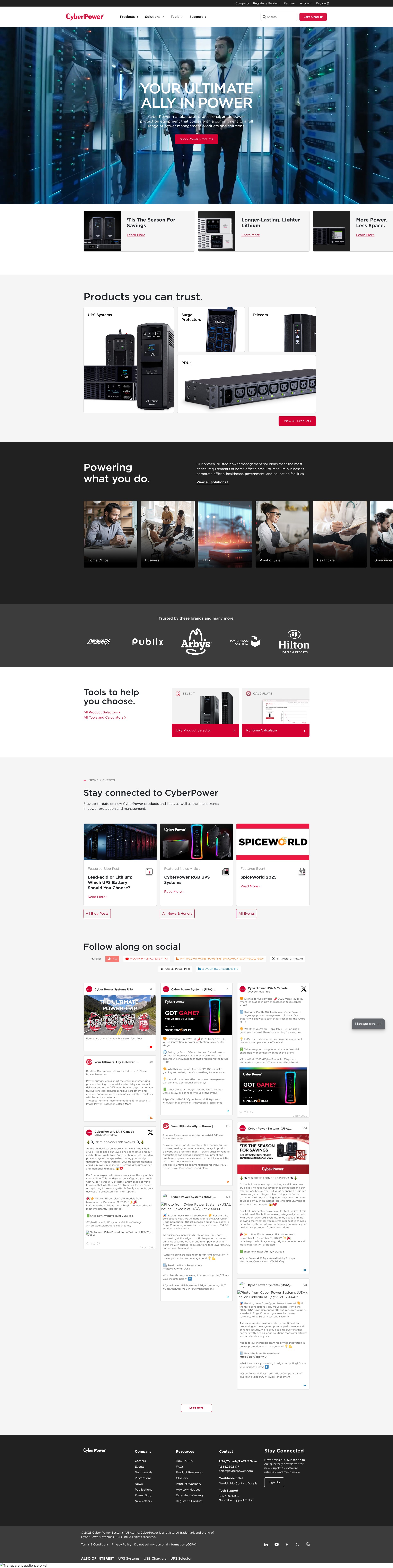 Screenshot of www.cyberpowersystems.com