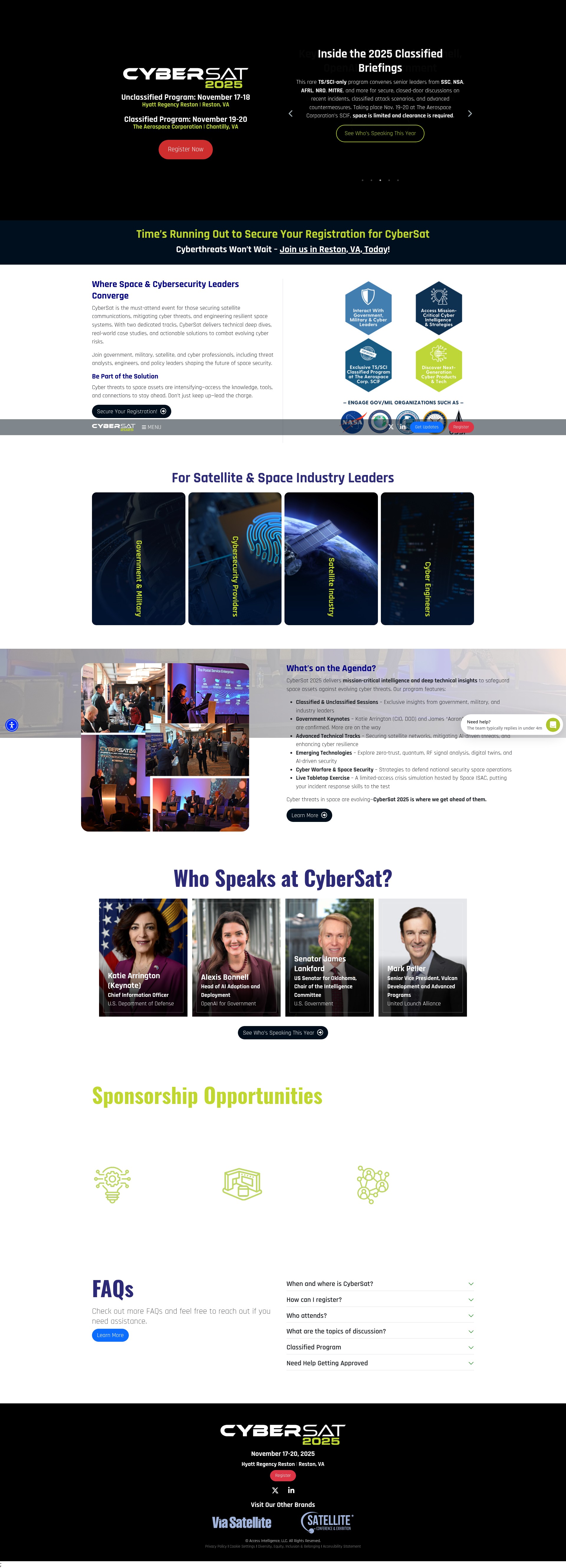 Screenshot of www.cybersatsummit.com