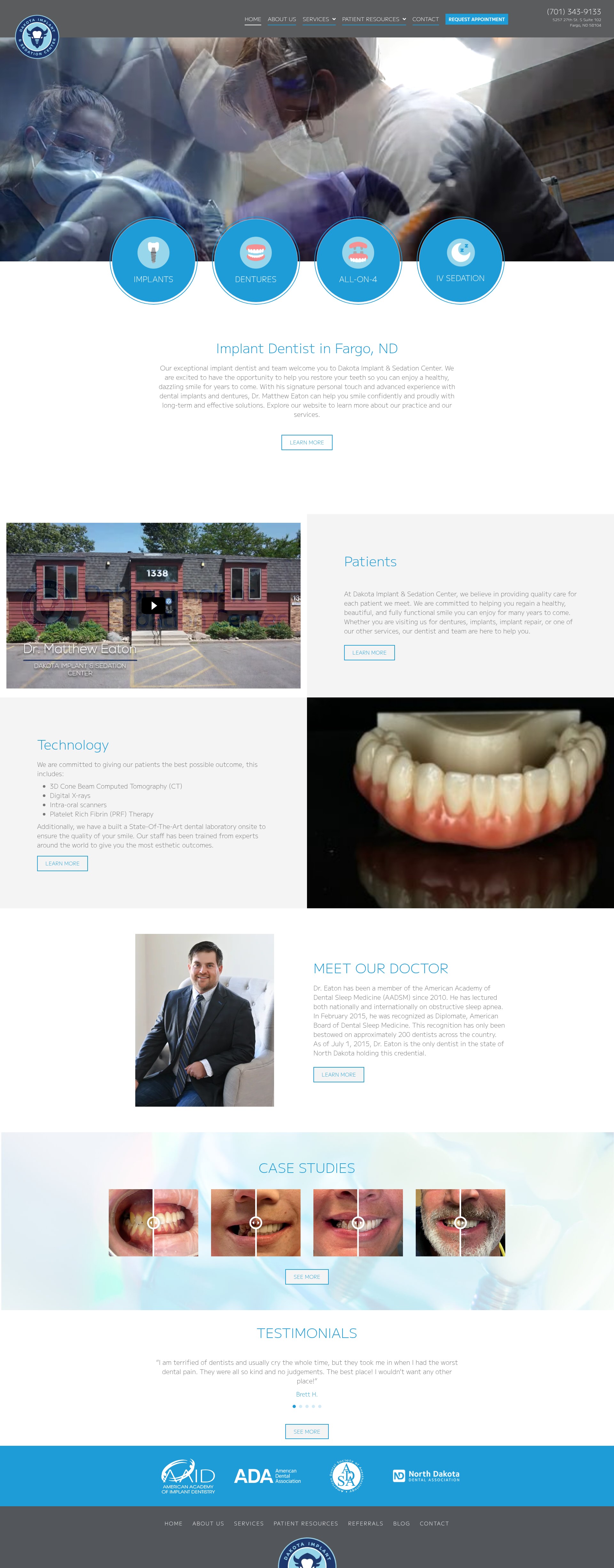 Screenshot of www.dakotaimplant.com