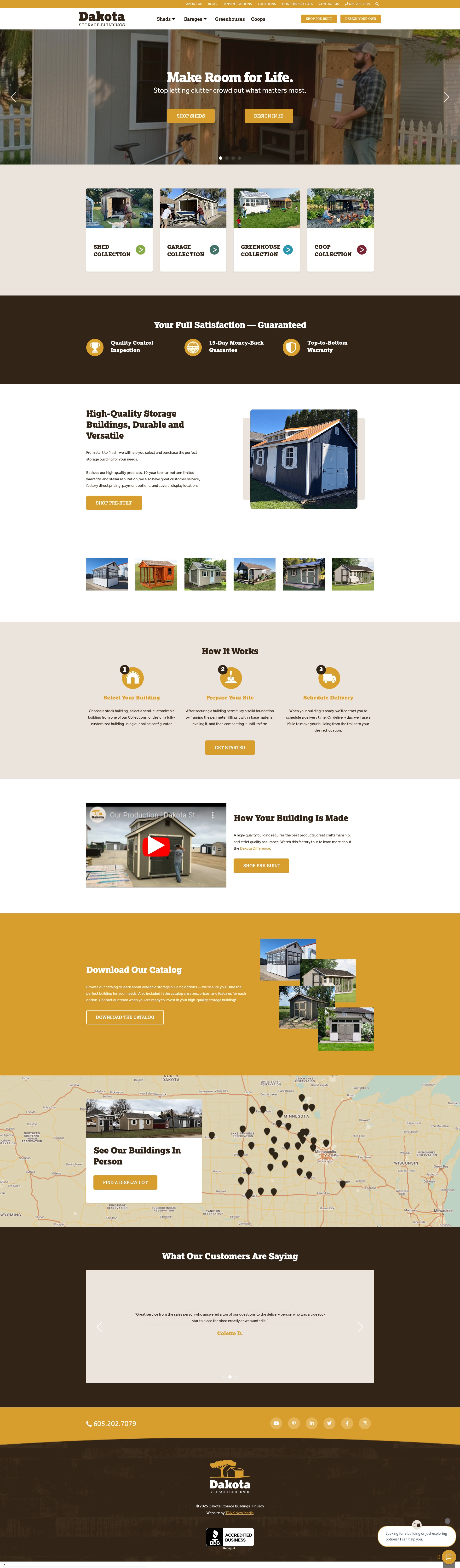 Screenshot of www.dakotastorage.com
