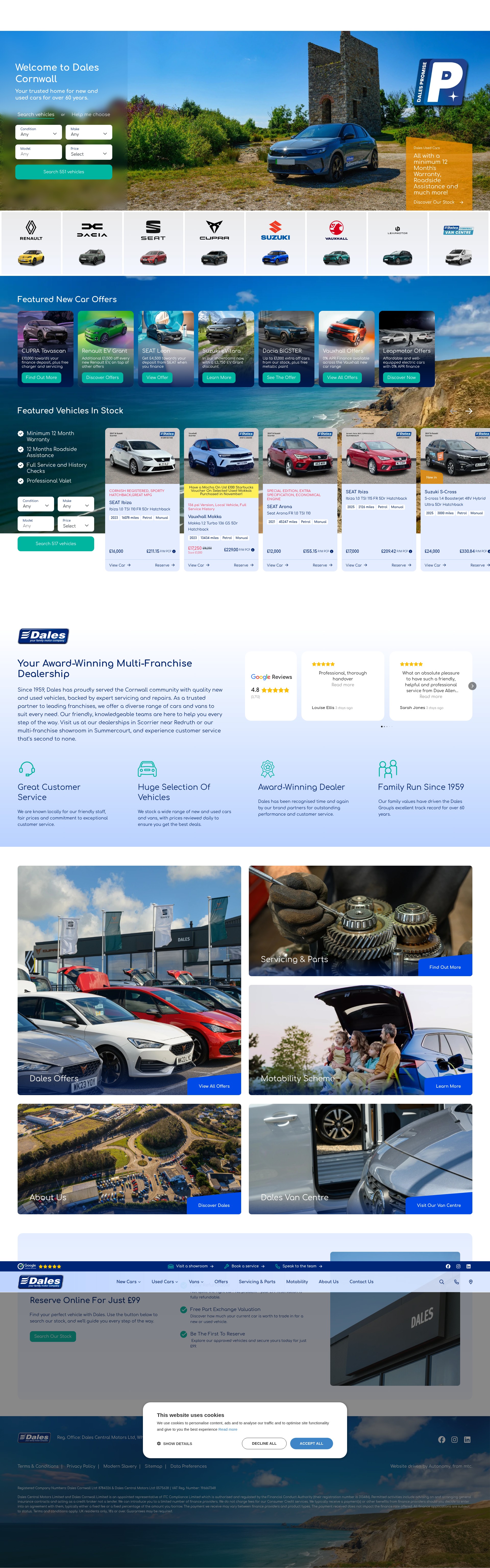 Screenshot of www.dalescornwall.co.uk