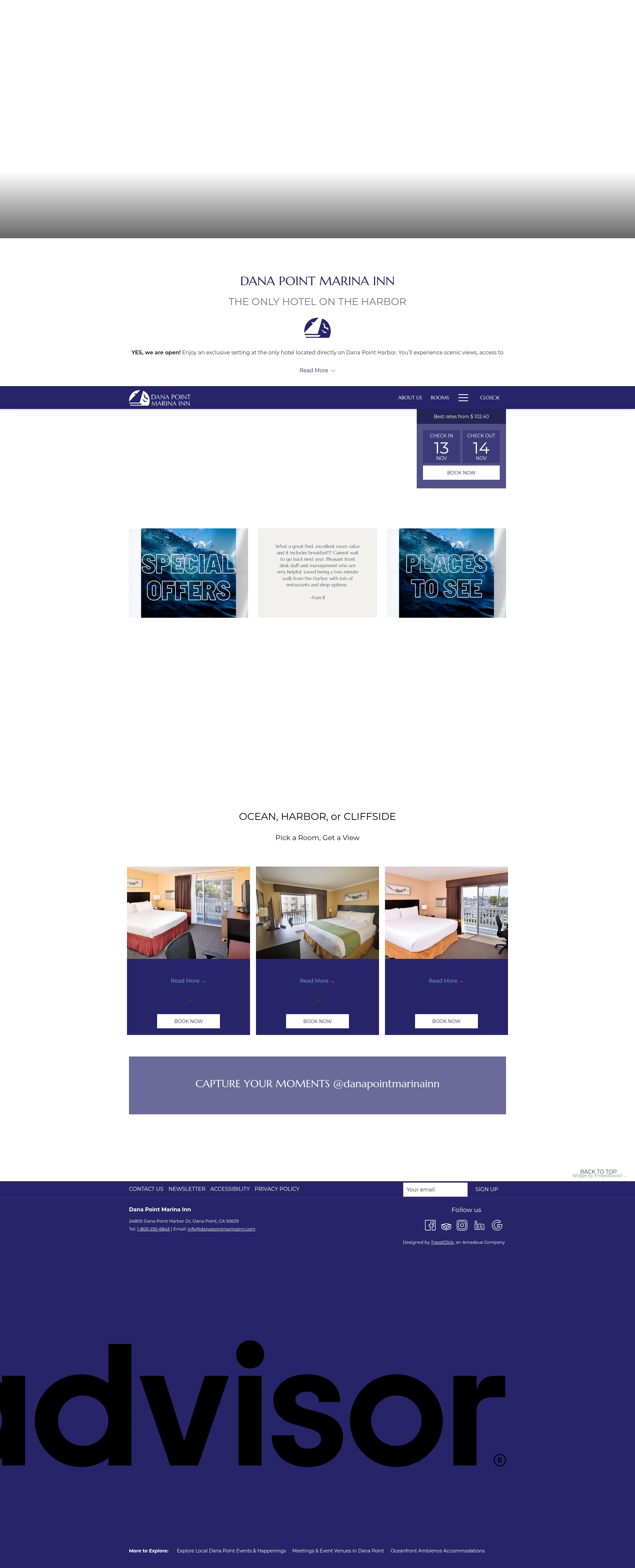 Screenshot of www.danapointmarinainn.com
