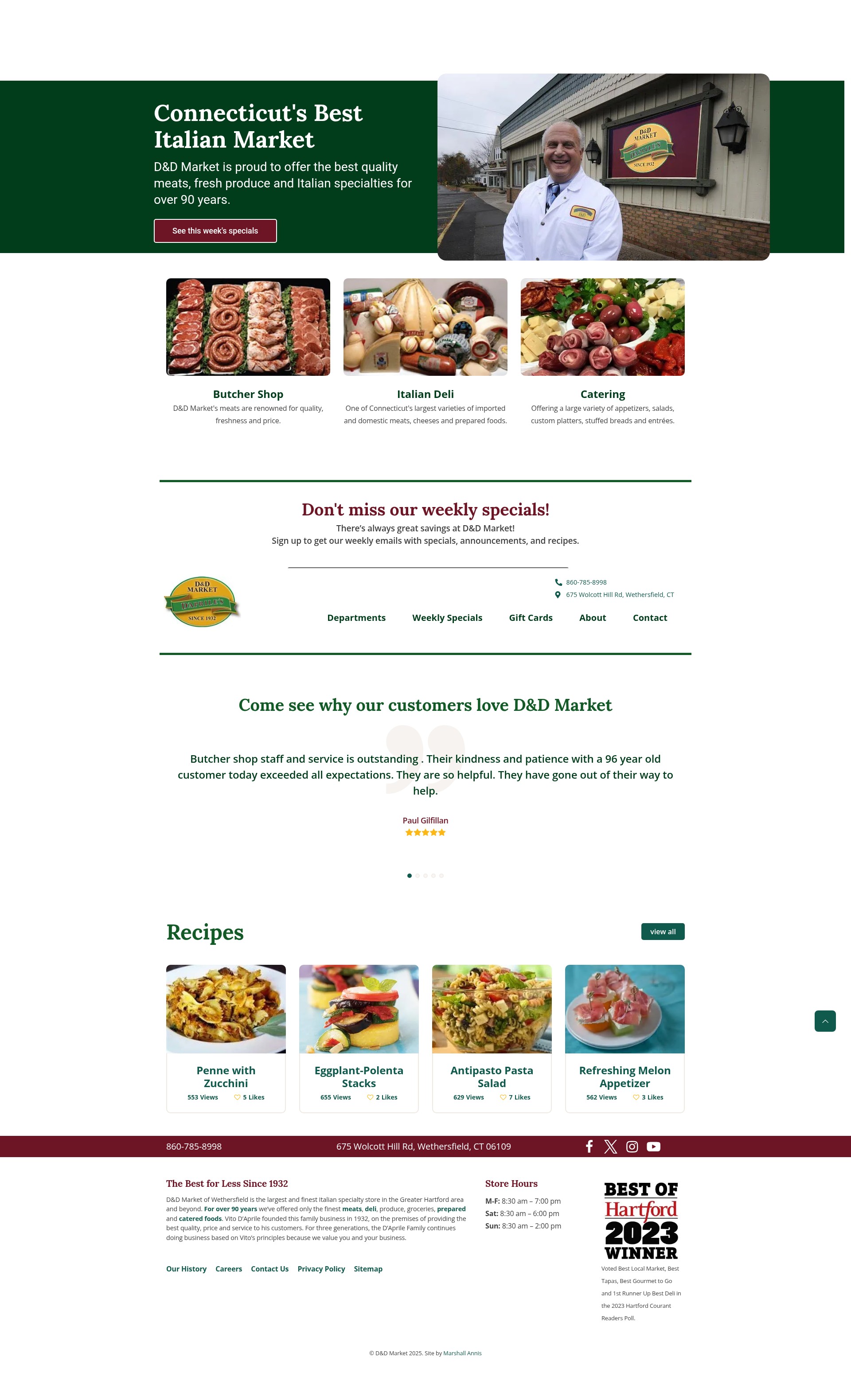 Screenshot of www.danddmarket.com