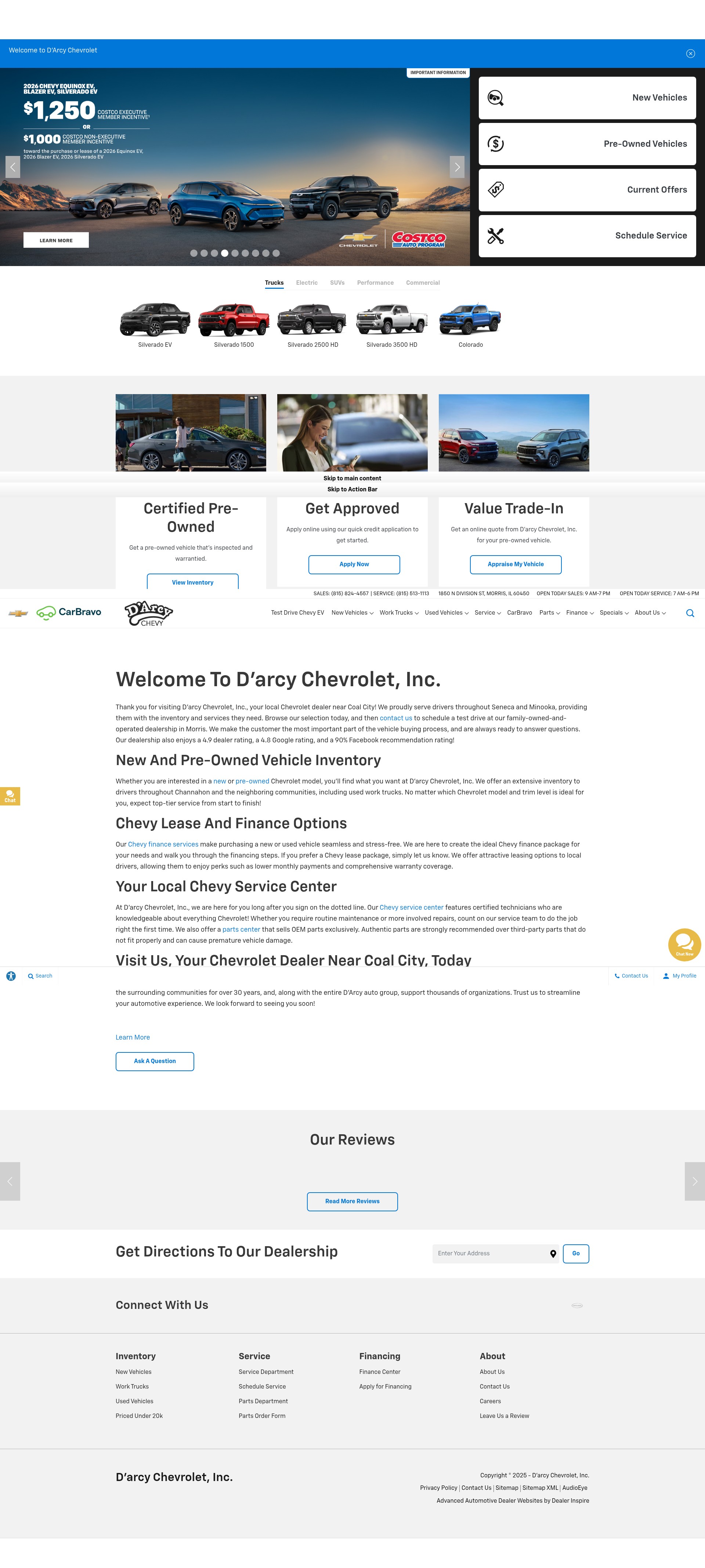 Screenshot of www.darcyautos.com