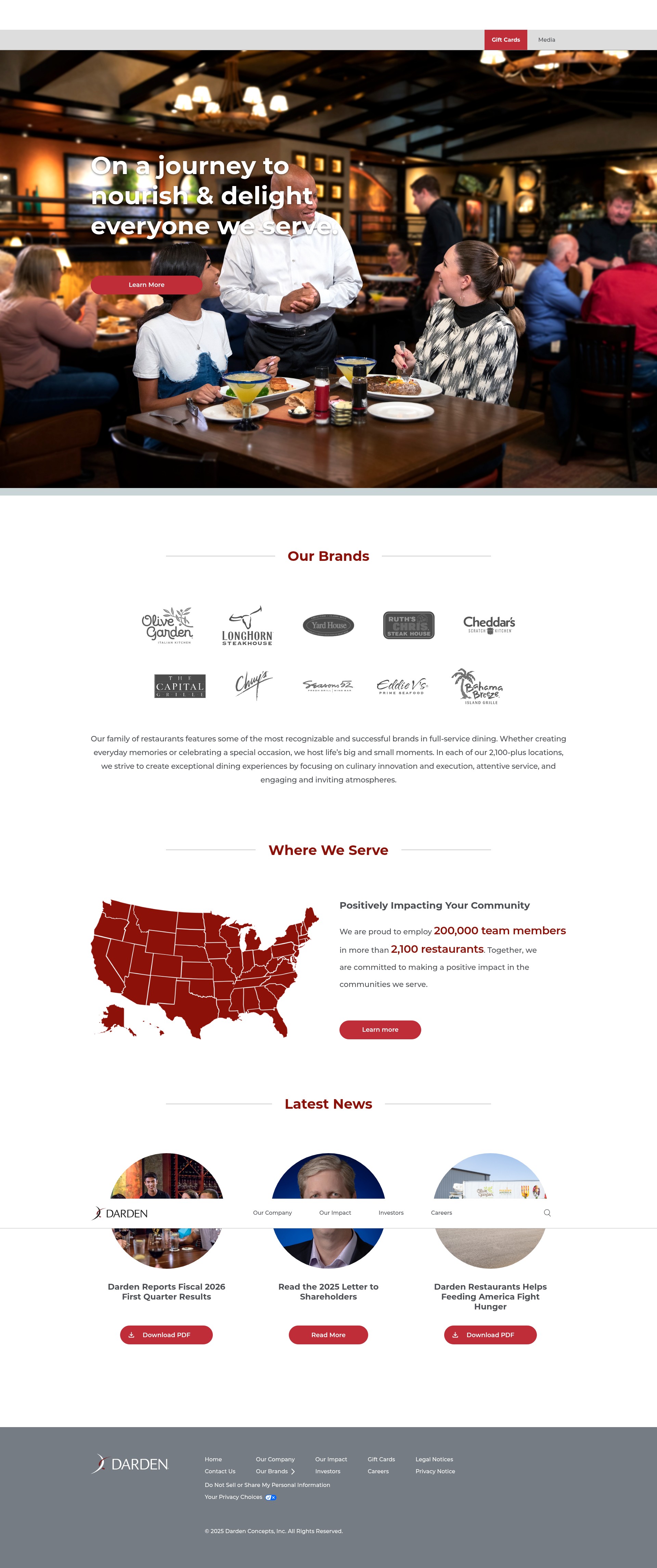 Screenshot of www.darden.com