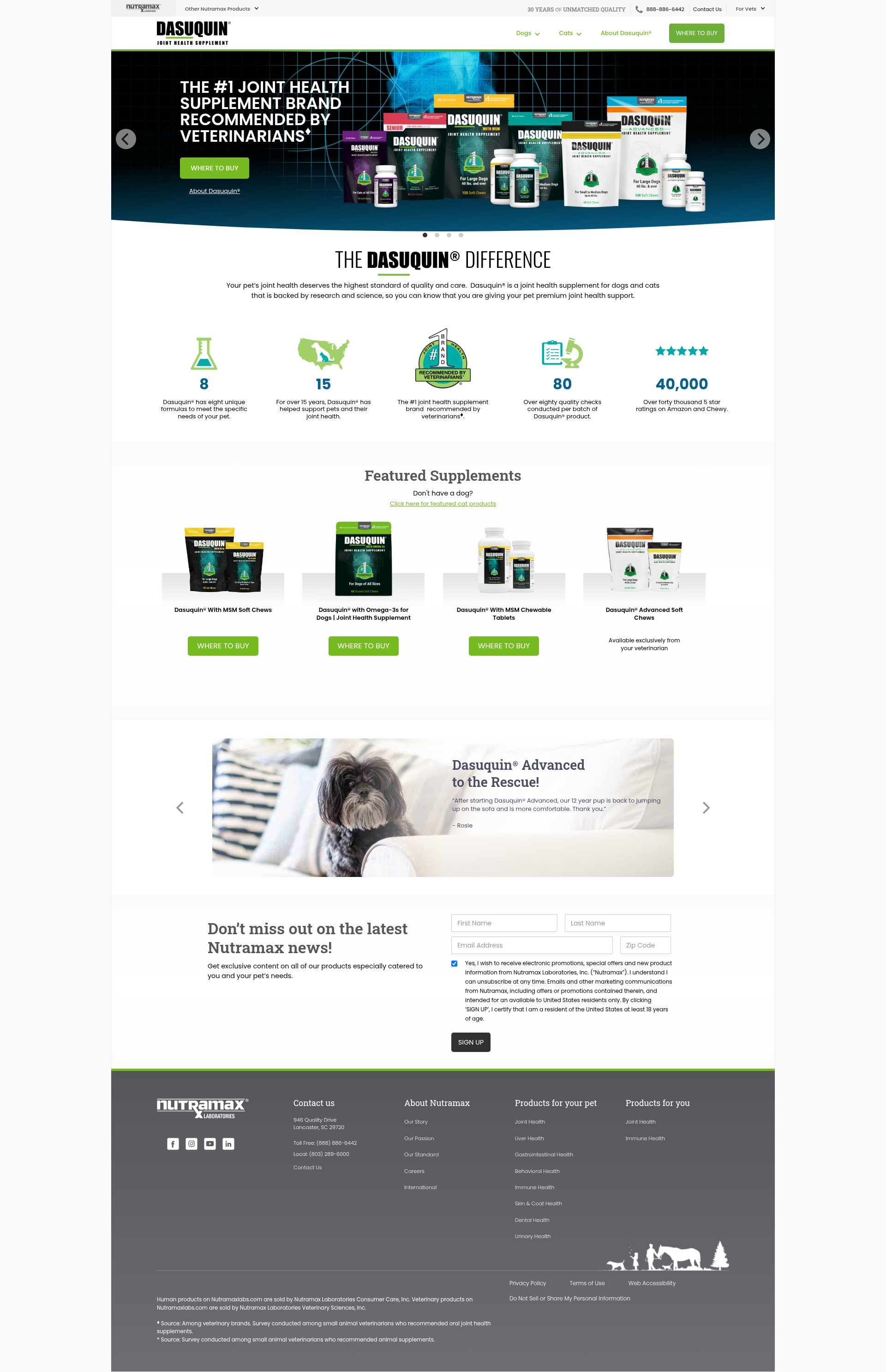 Screenshot of www.dasuquin.com