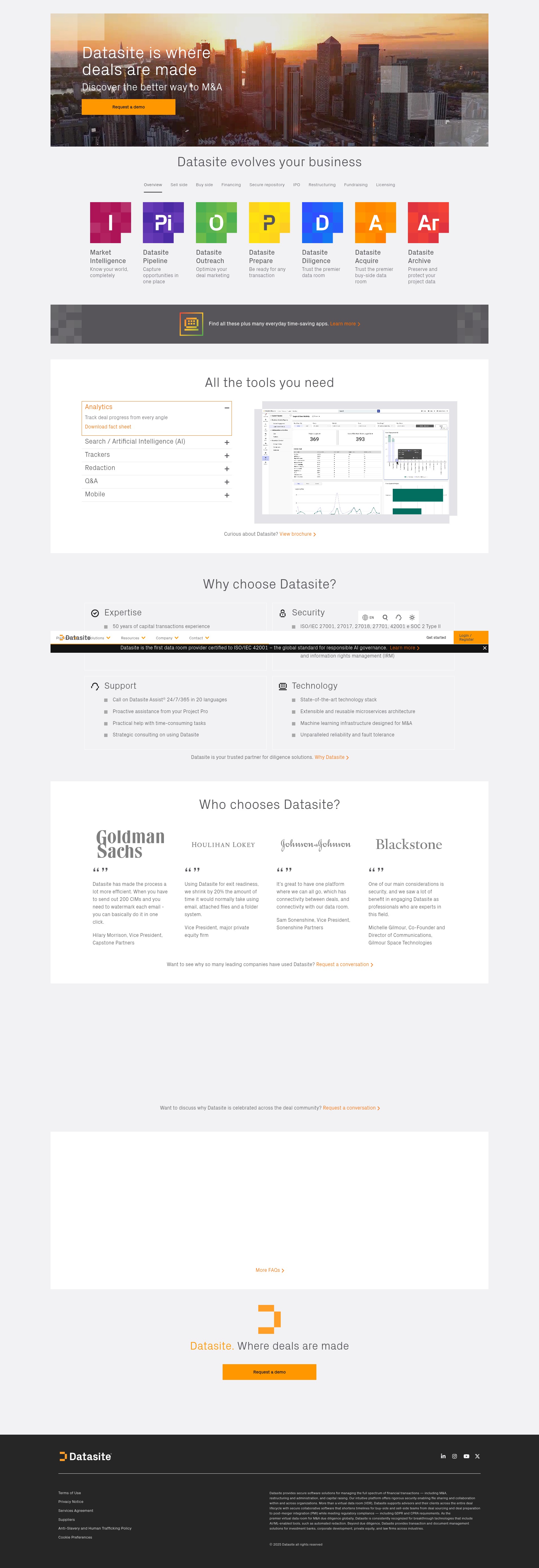 Screenshot of www.datasite.com