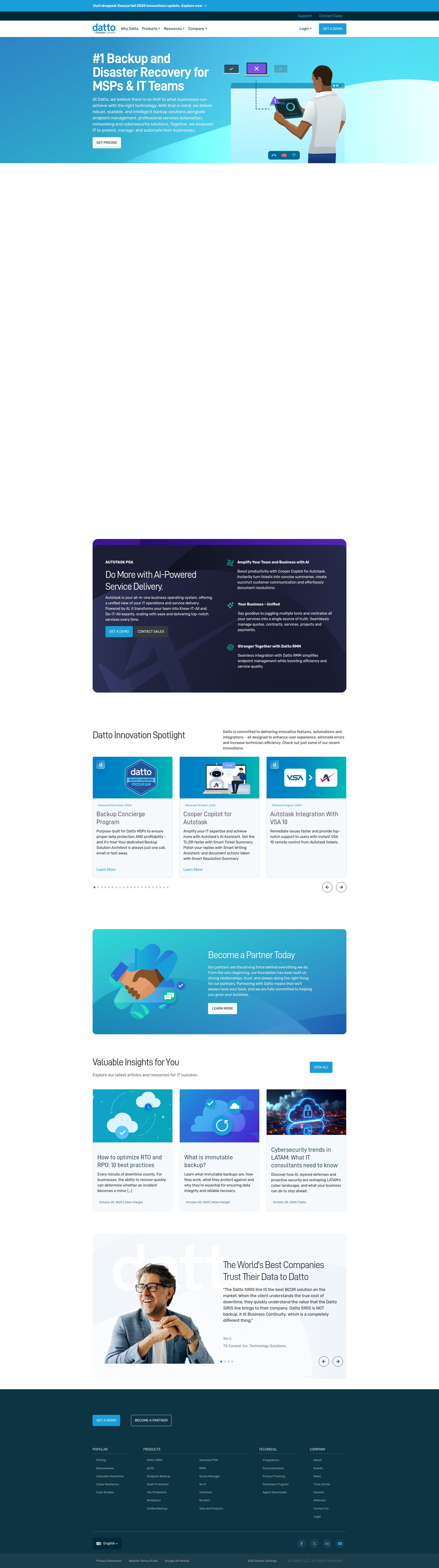 Screenshot of www.datto.com