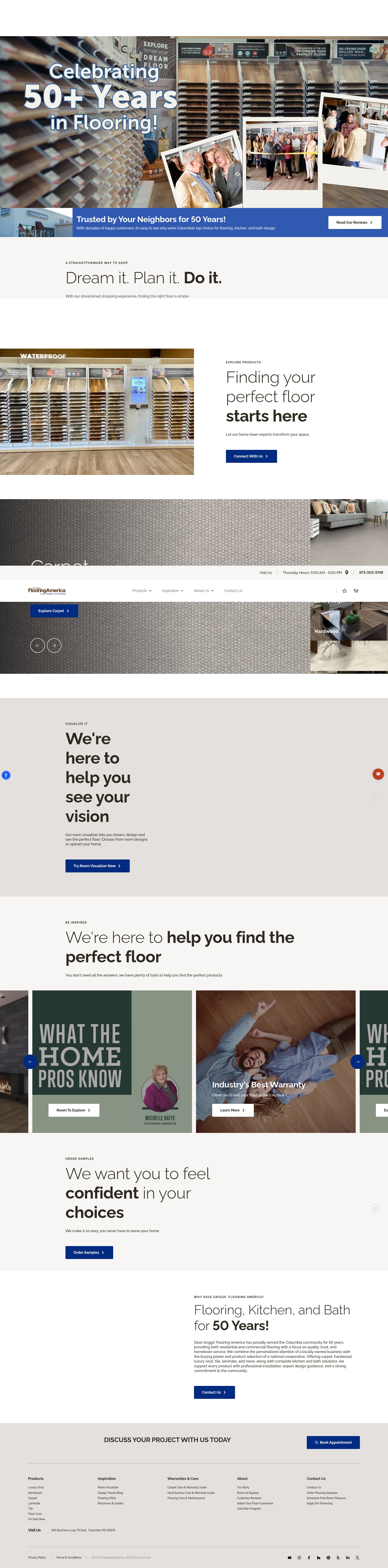 Screenshot of www.davegriggs-flooringamerica.com
