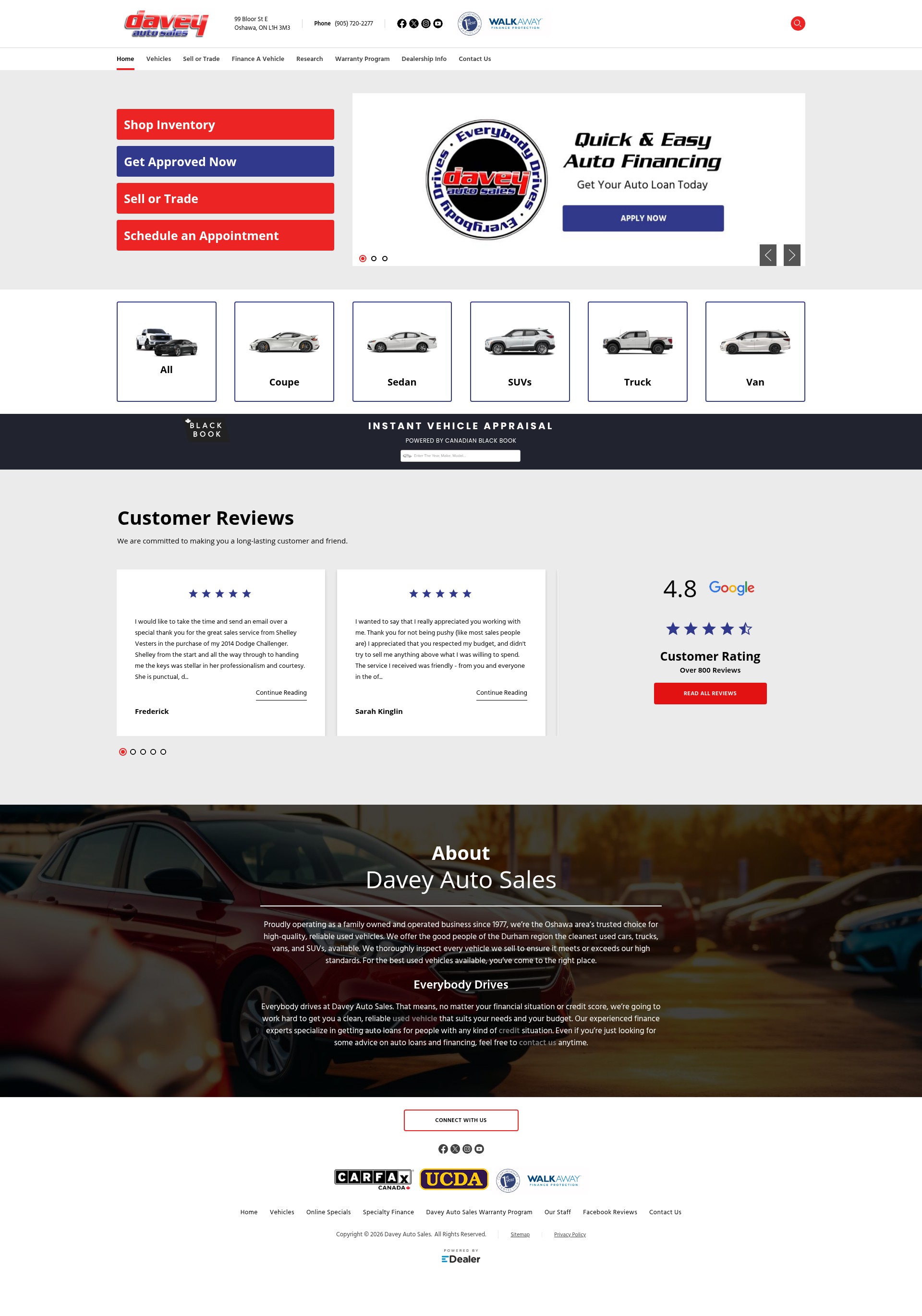 Screenshot of www.daveyautosales.com