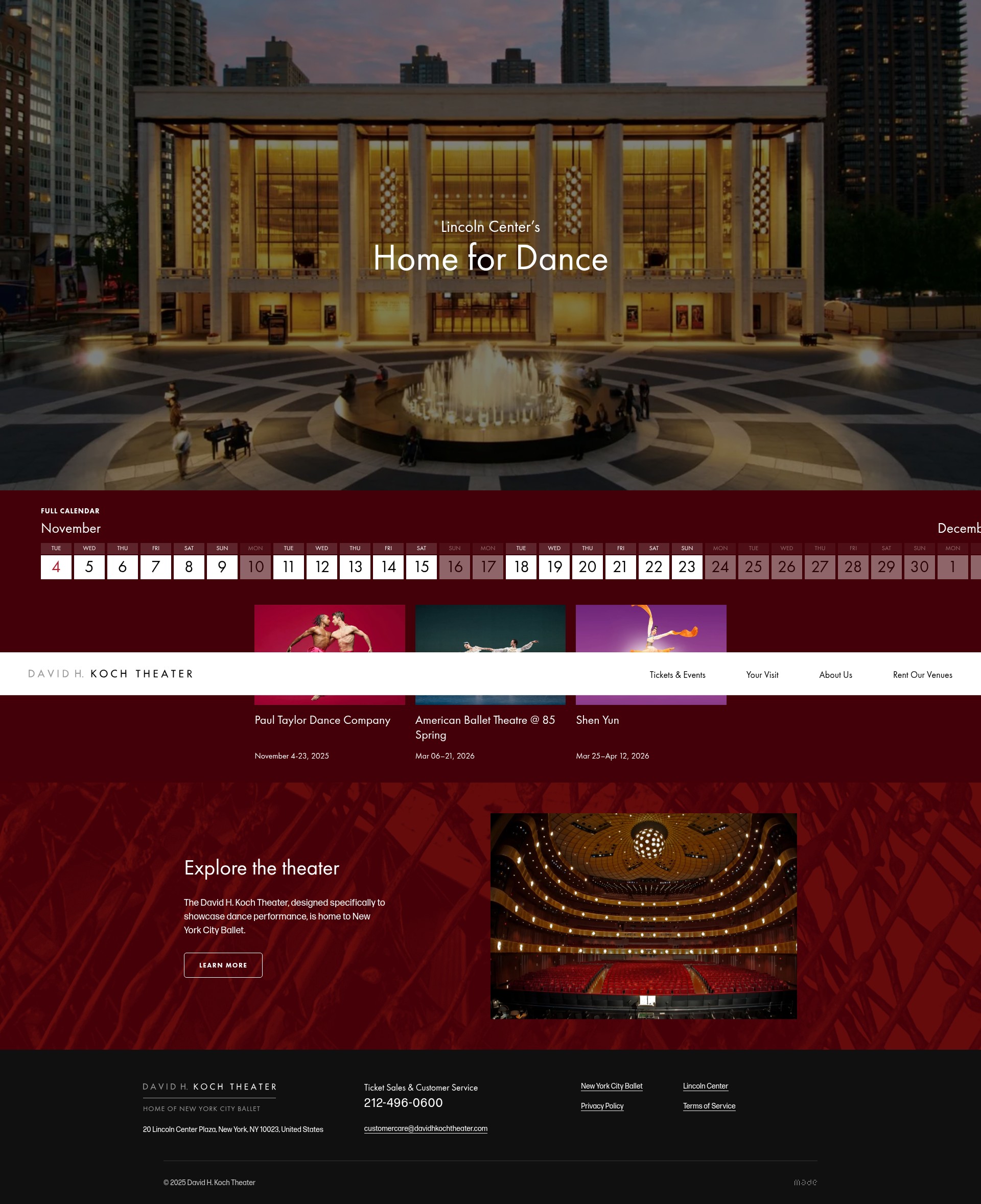 Screenshot of www.davidhkochtheater.com