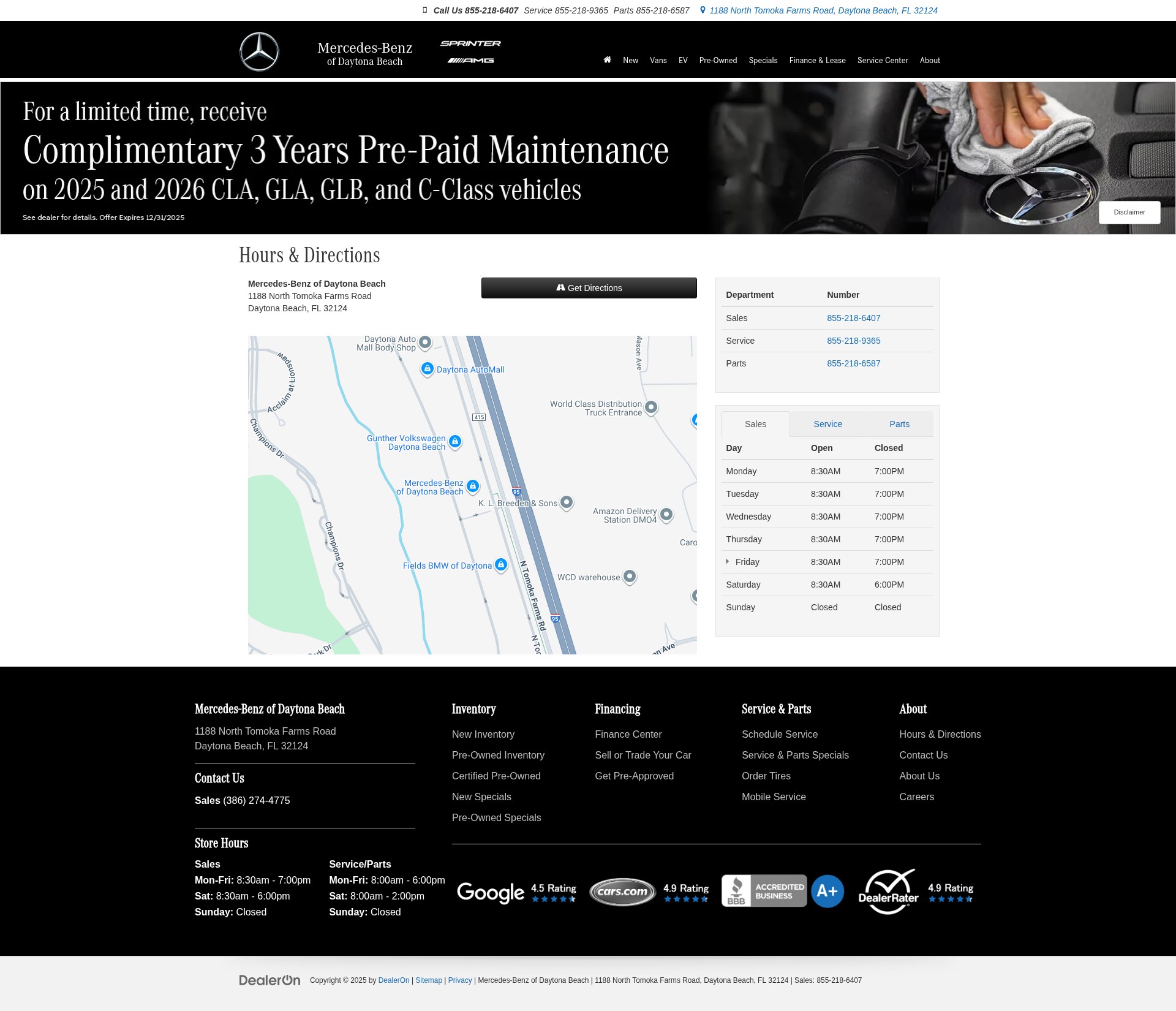 Screenshot of www.daytonamercedes.com