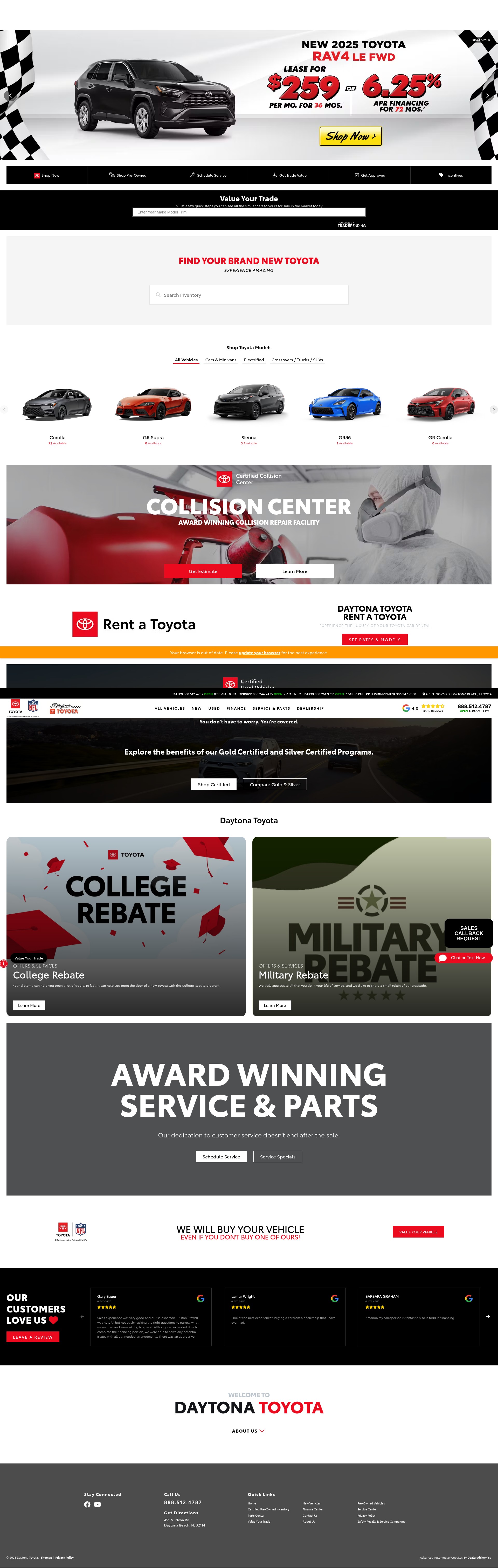 Screenshot of www.daytonatoyota.com