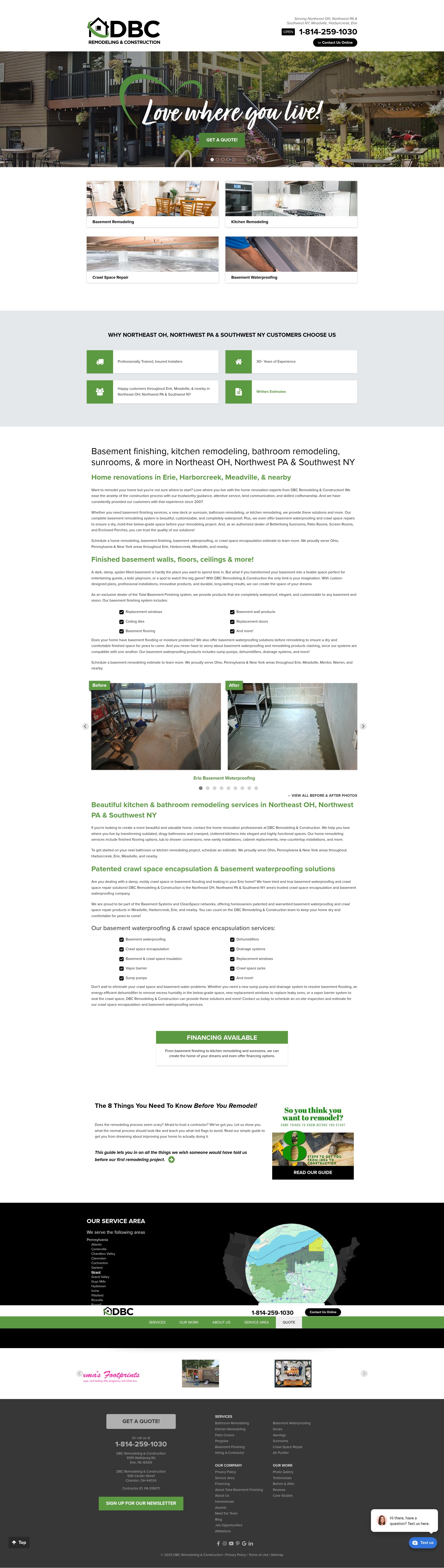 Screenshot of www.dbcremodel.com