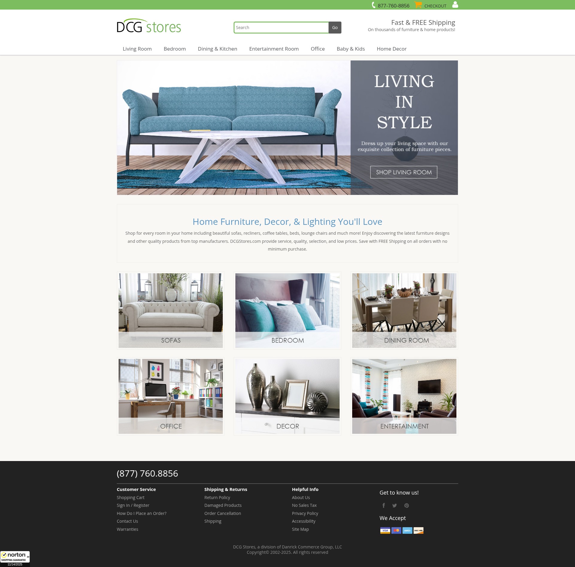 Screenshot of www.dcgstores.com