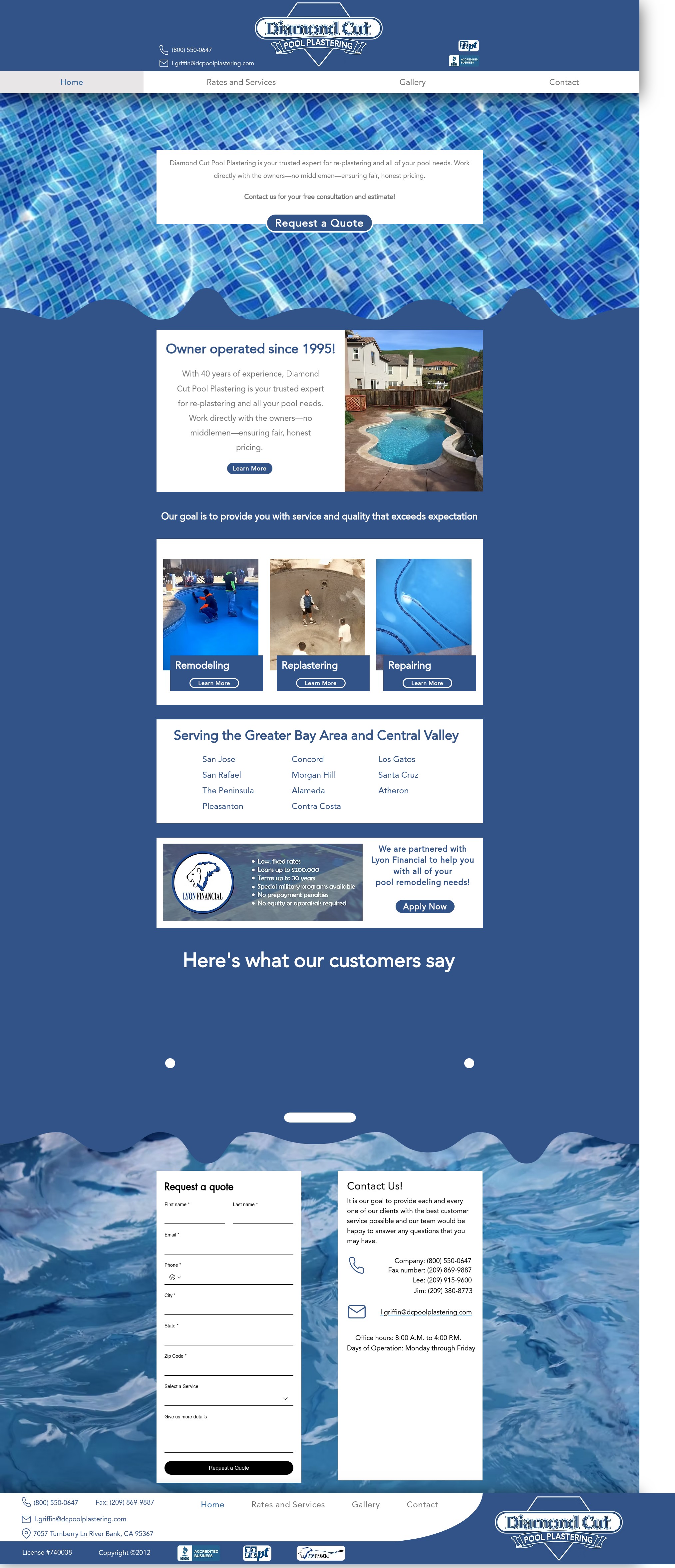 Screenshot of www.dcpoolplasteringca.com
