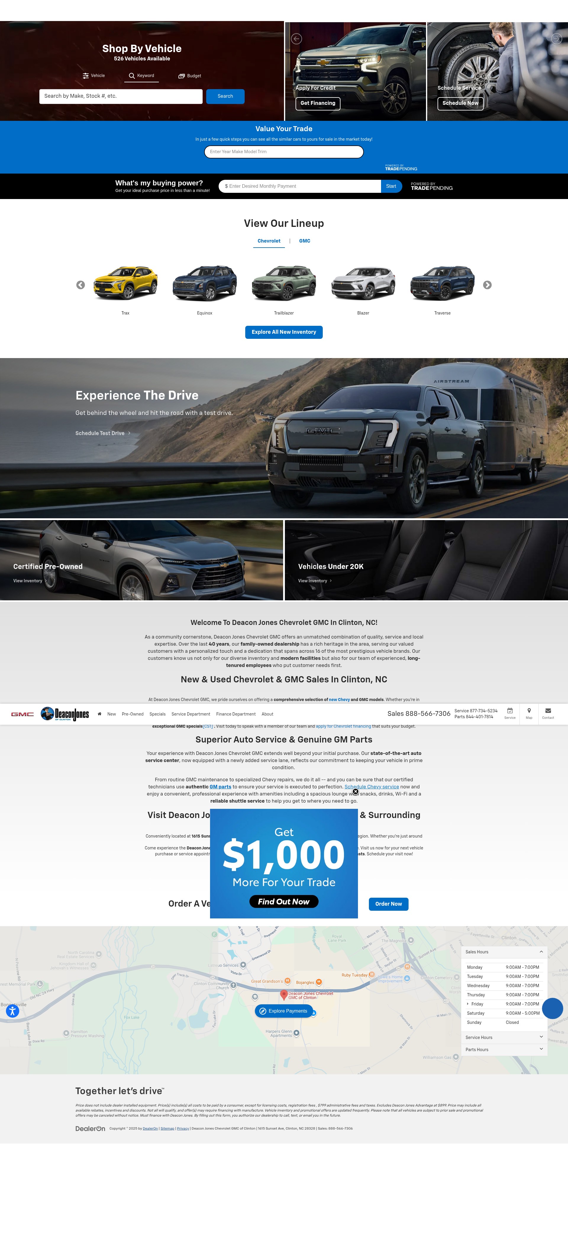 Screenshot of www.deaconjonesgmofclinton.com