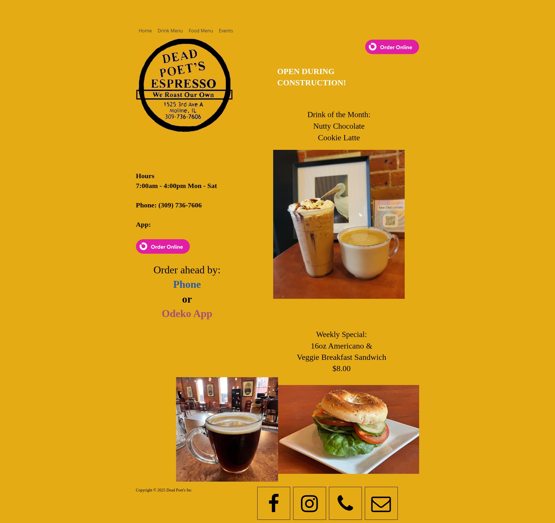 Screenshot of www.deadpoetsespresso.com
