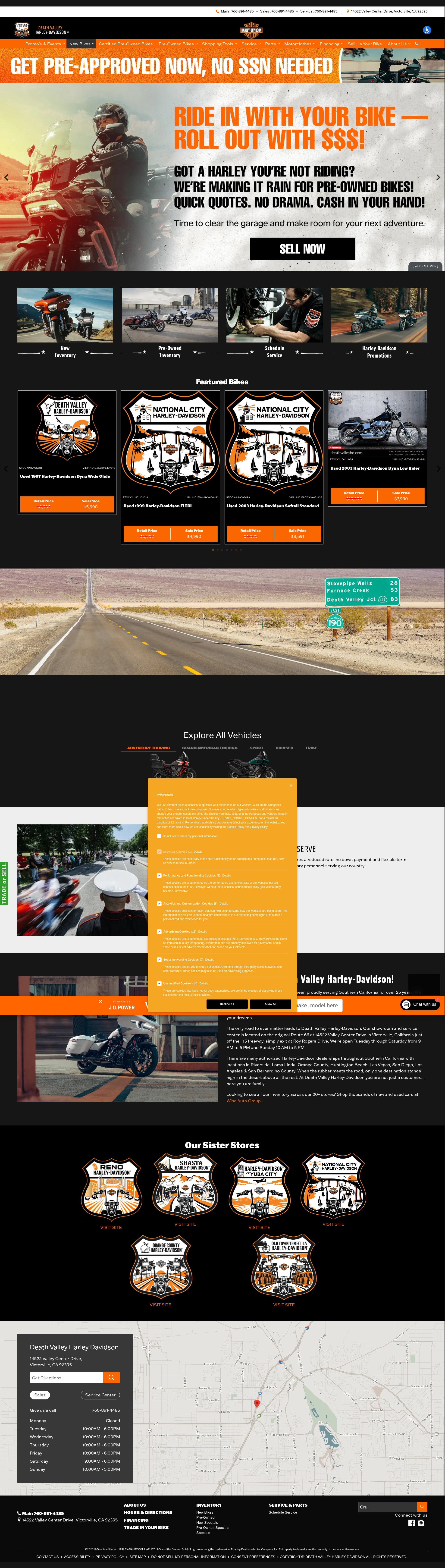Screenshot of www.deathvalleyhd.com