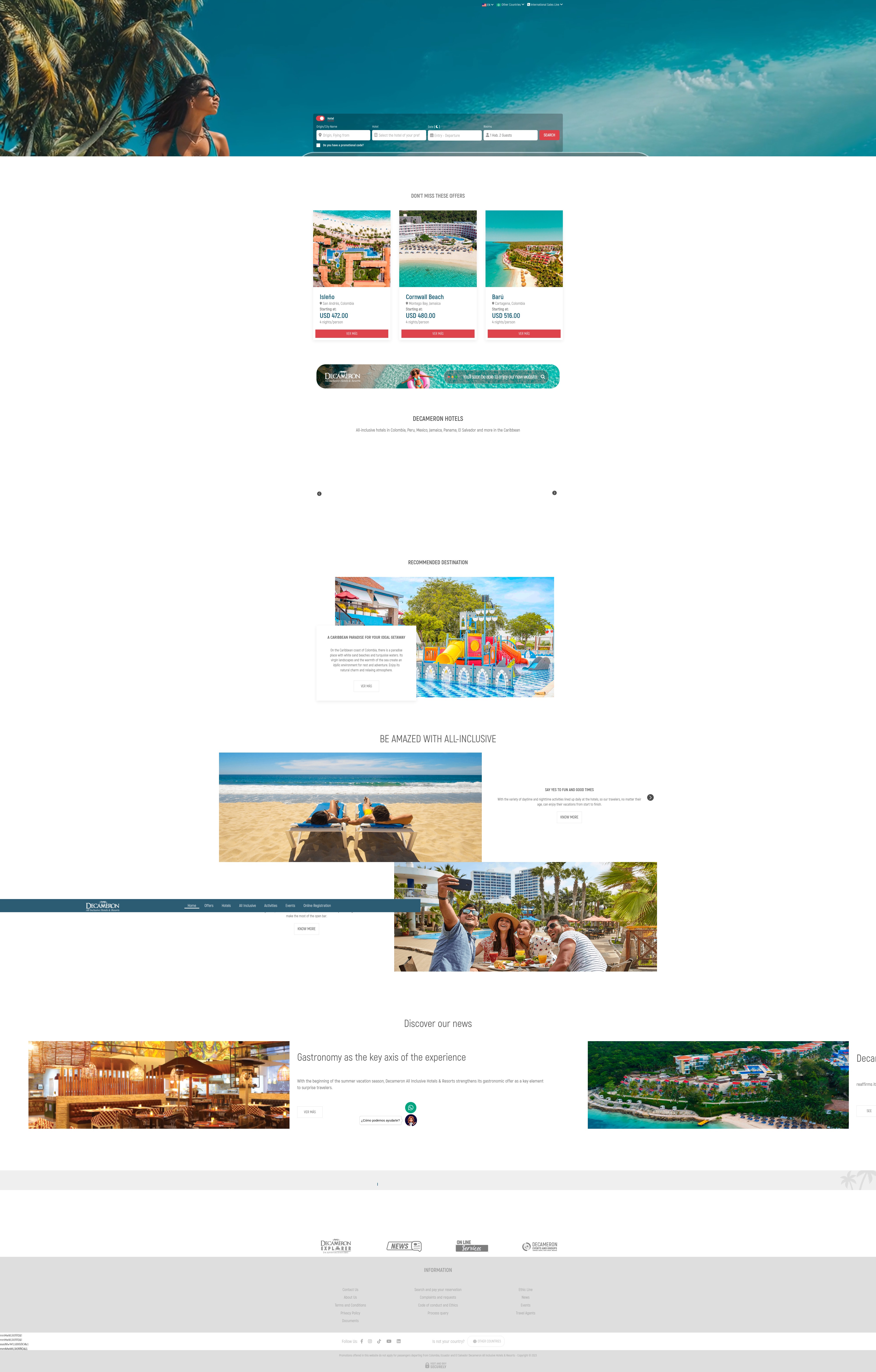 Screenshot of www.decameron.com