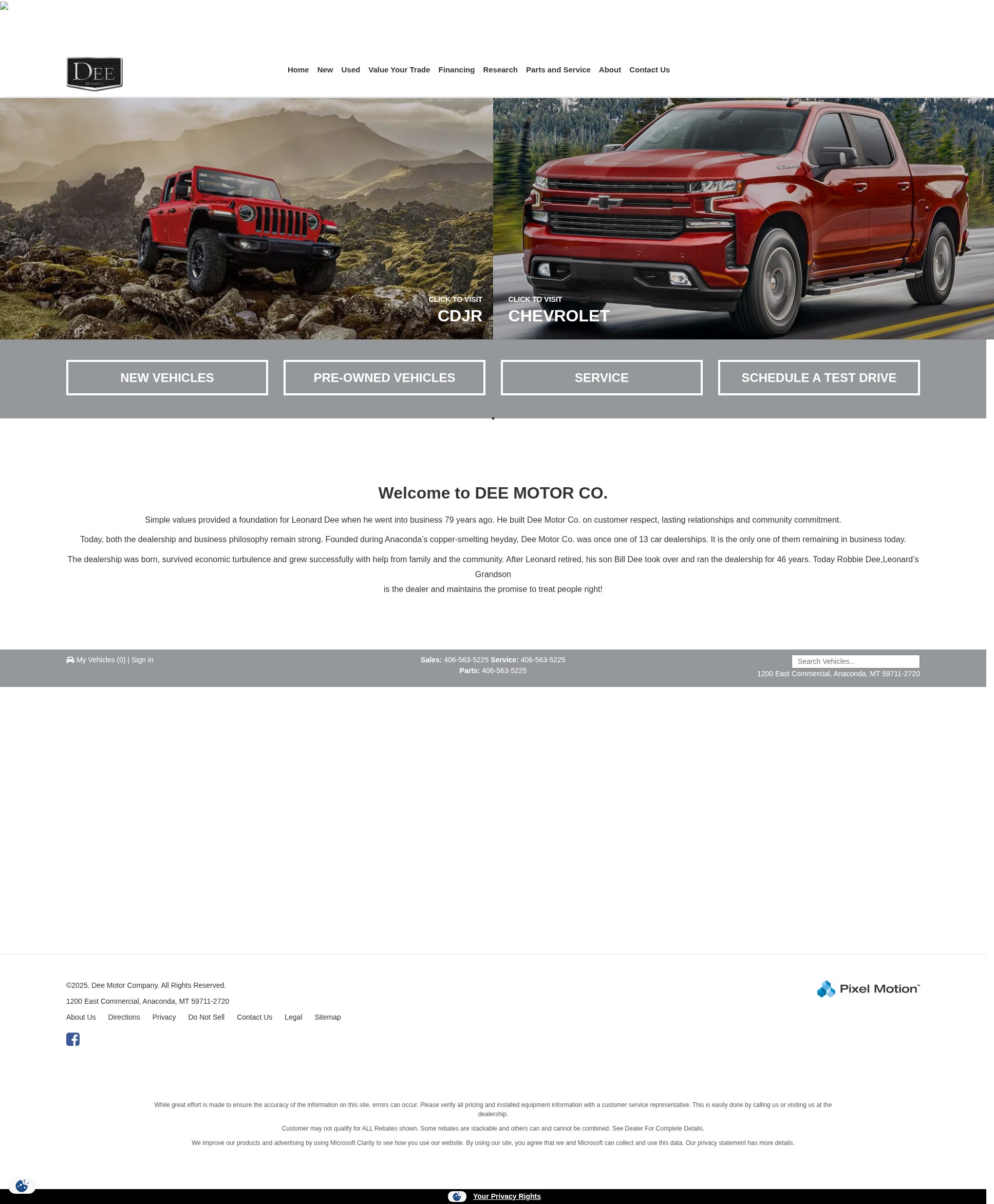 Screenshot of www.deemotors.com