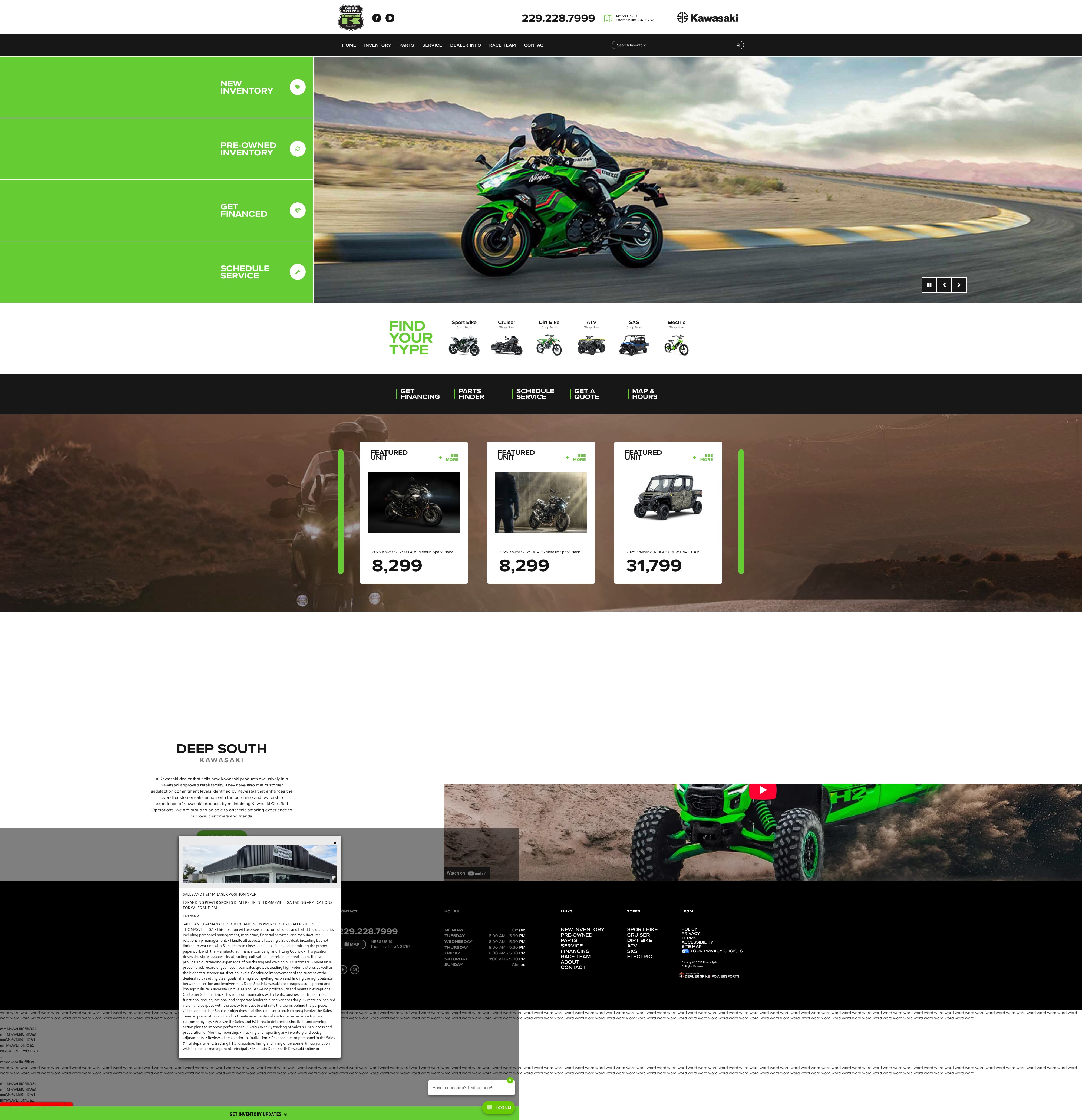 Screenshot of www.deepsouthkawasaki.com