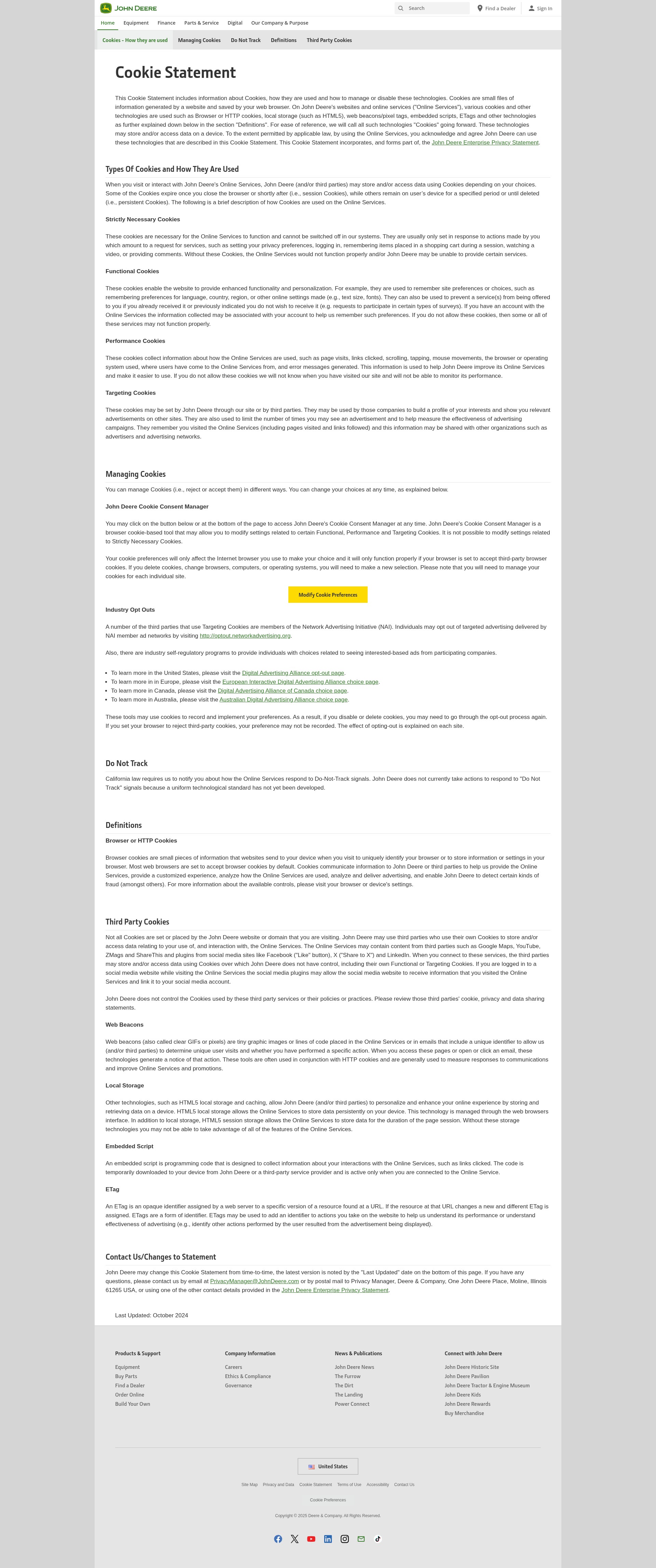 Screenshot of www.deere.com
