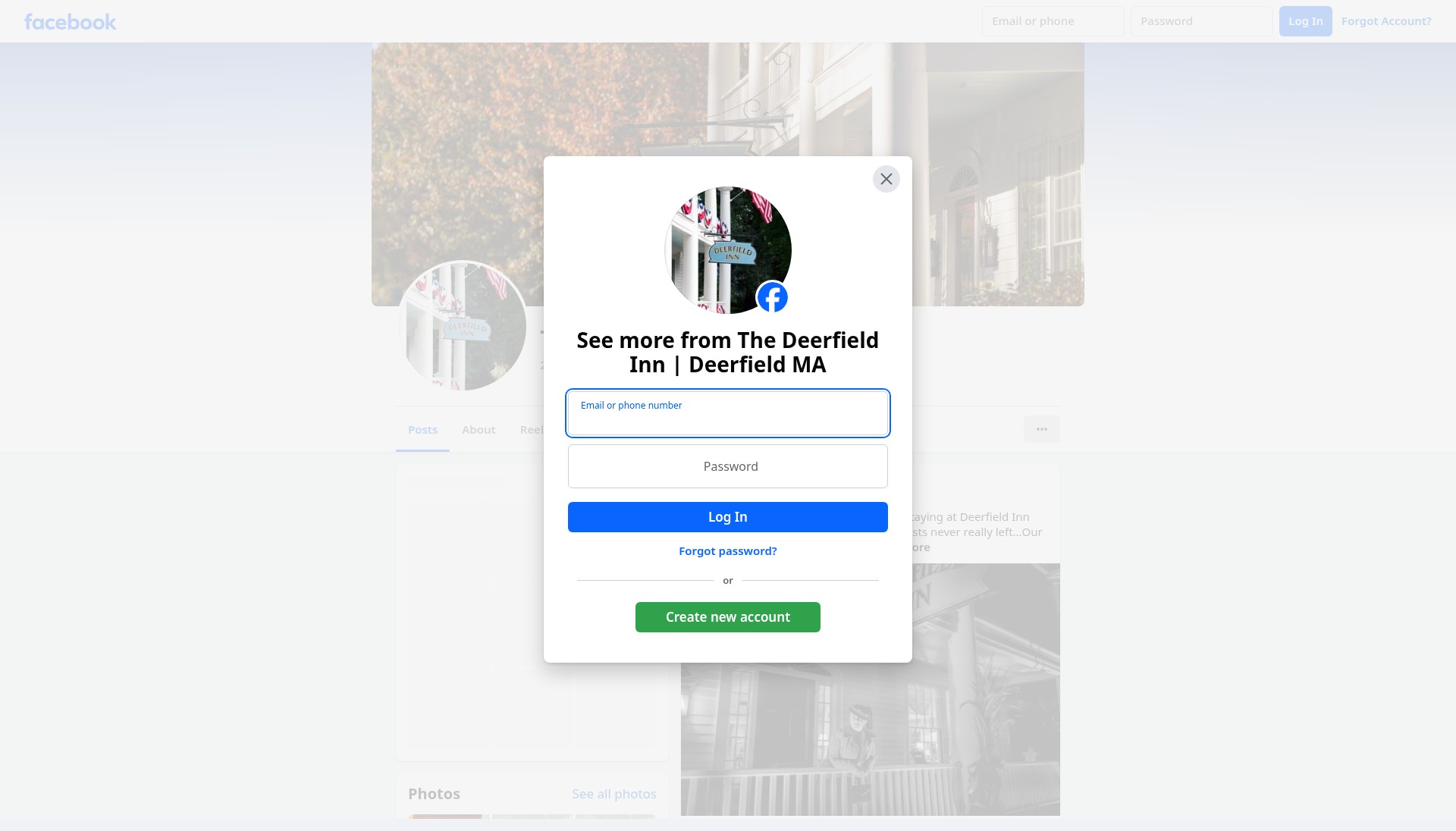 Screenshot of www.deerfieldinn.com