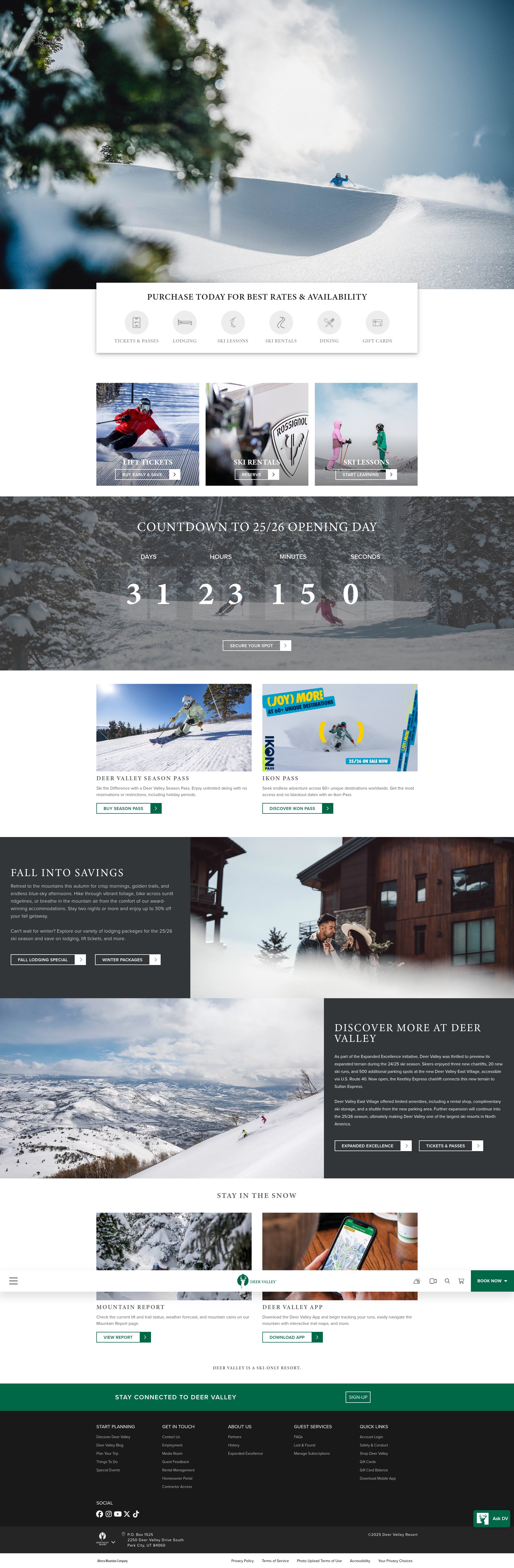 Screenshot of www.deervalley.com