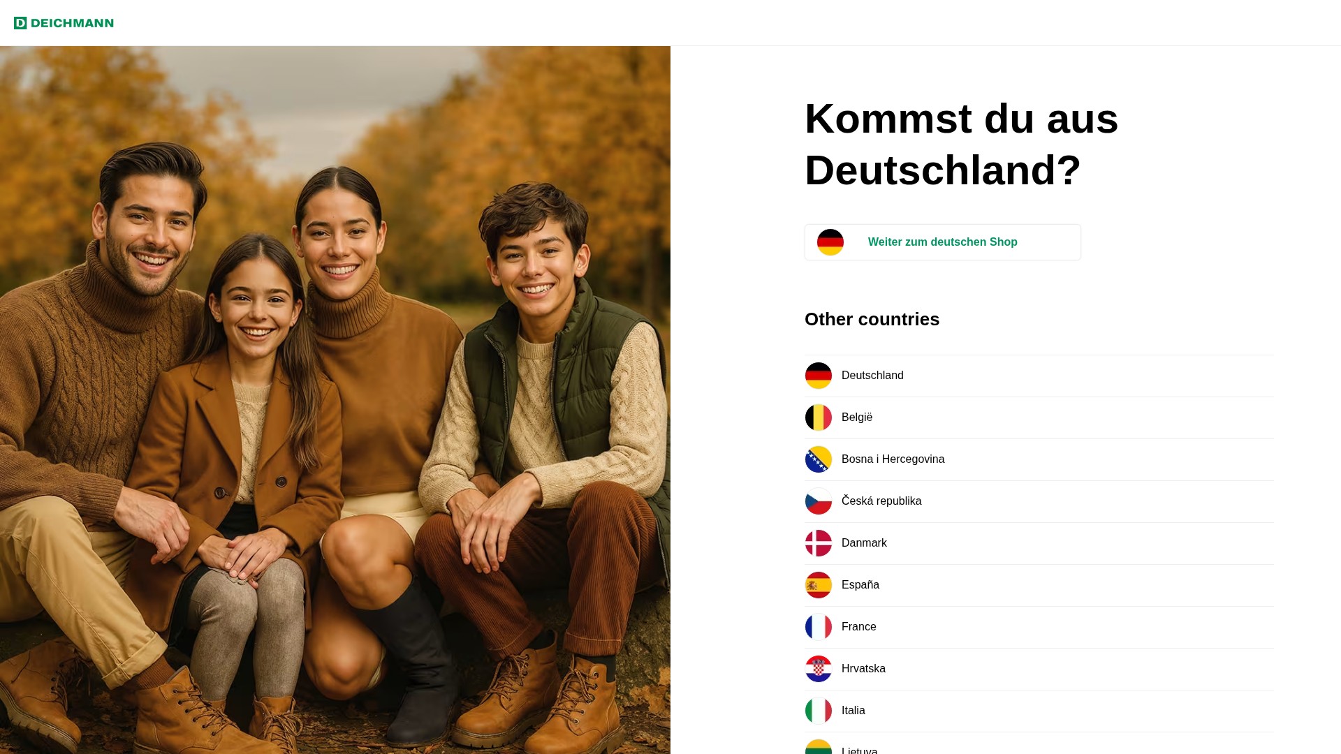 Screenshot of www.deichmann.com