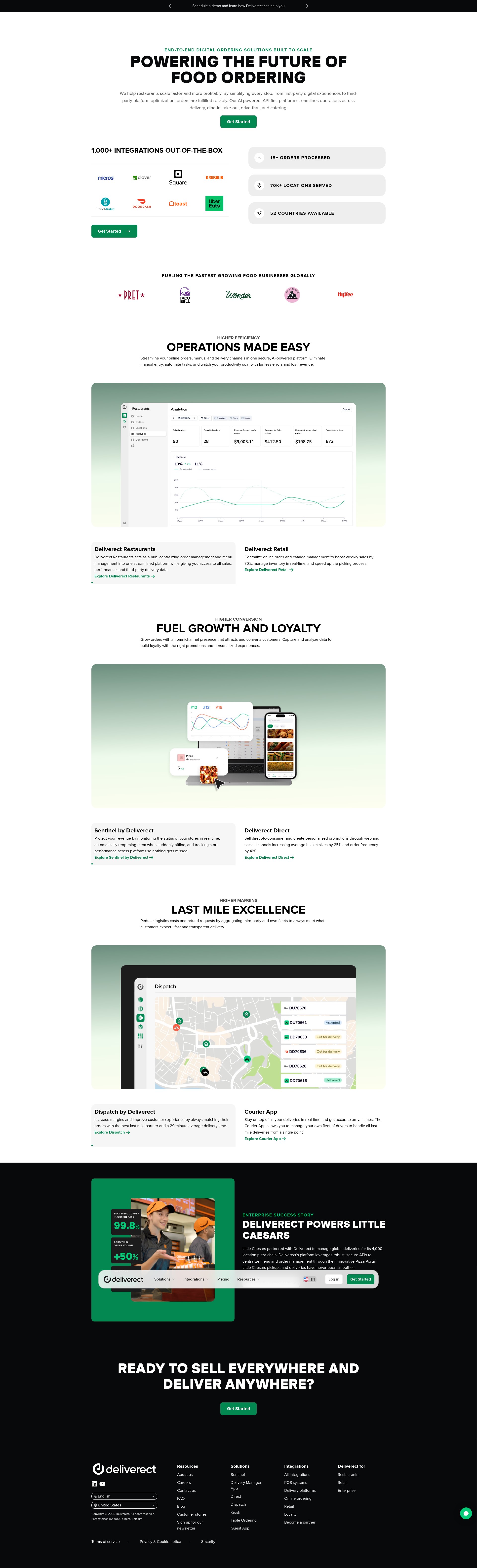 Screenshot of www.deliverect.com