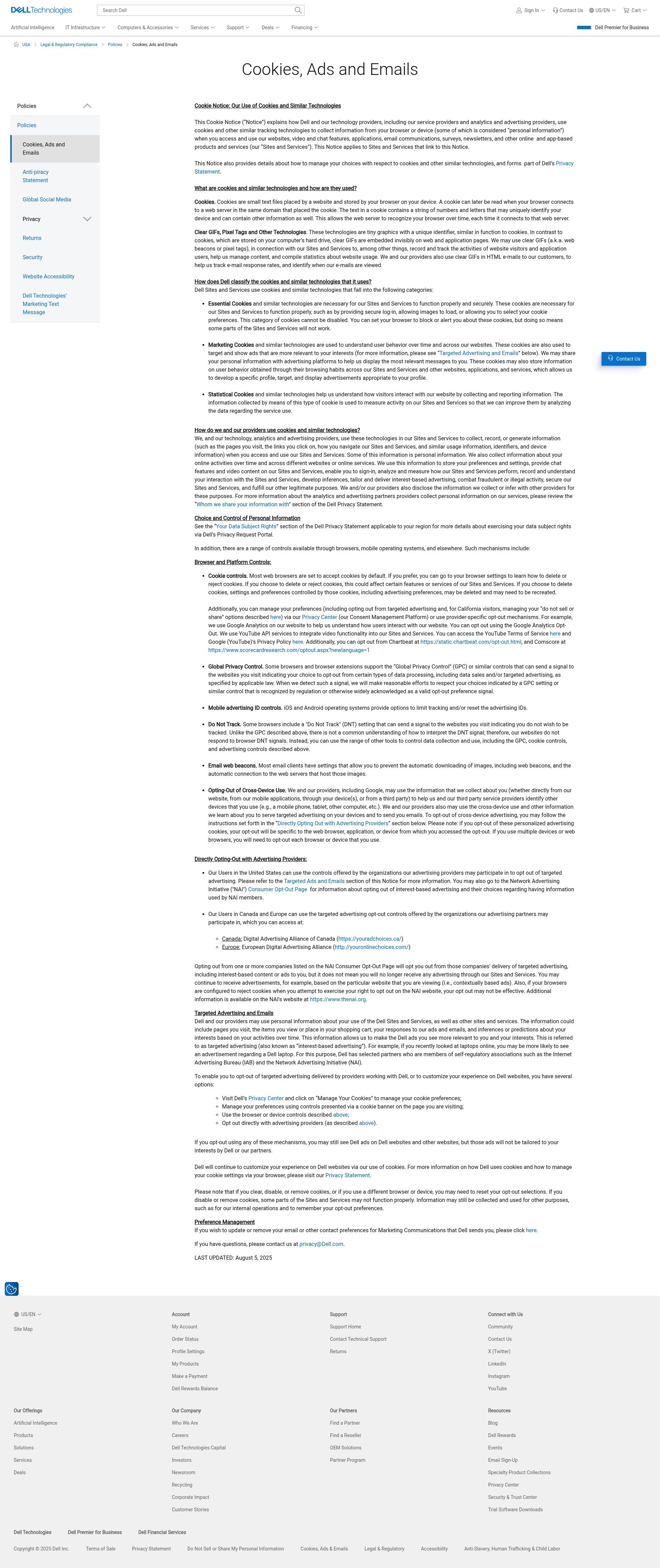 Screenshot of www.dell.com