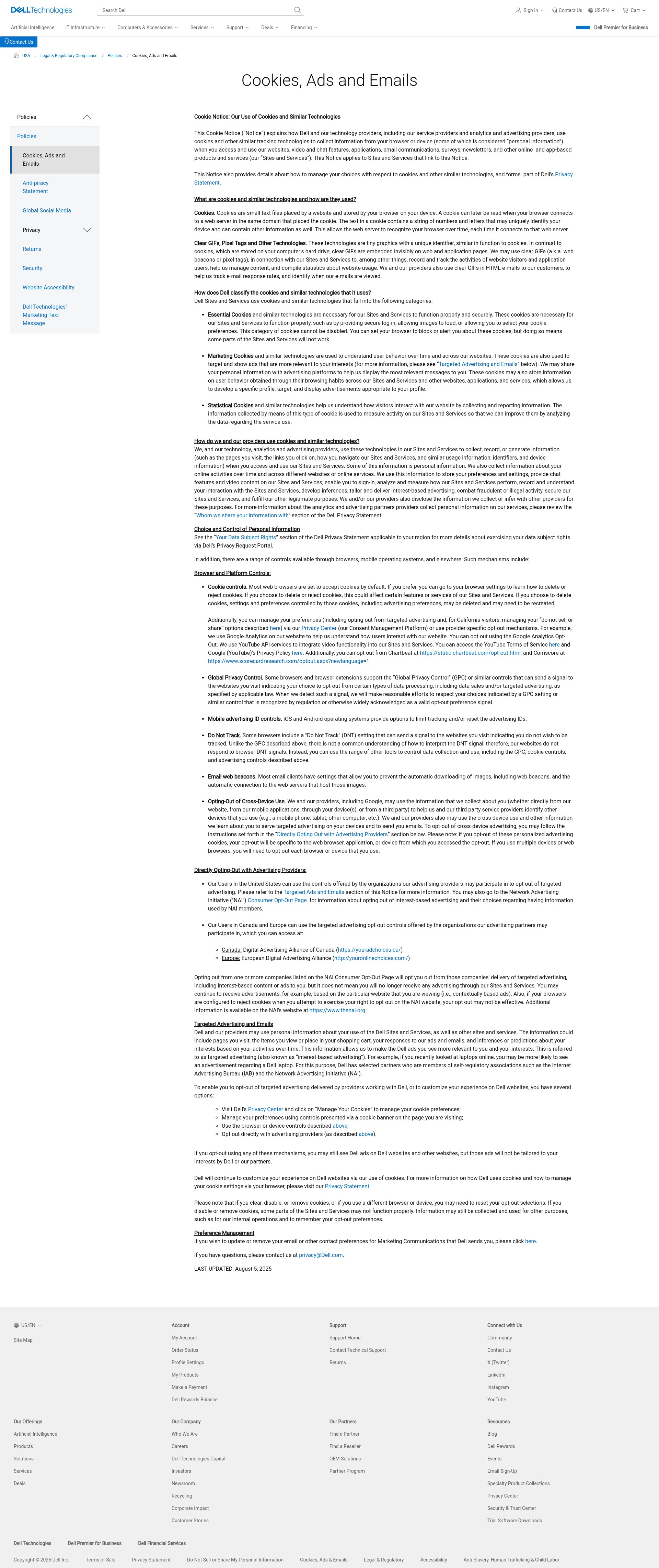 Screenshot of www.delltechnologies.com