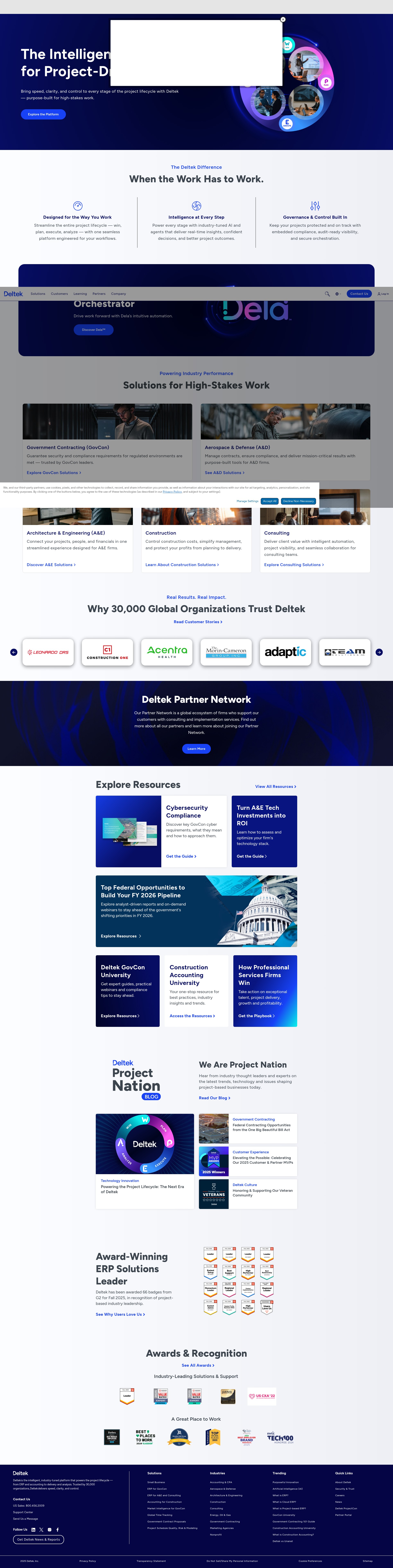 Screenshot of www.deltek.com