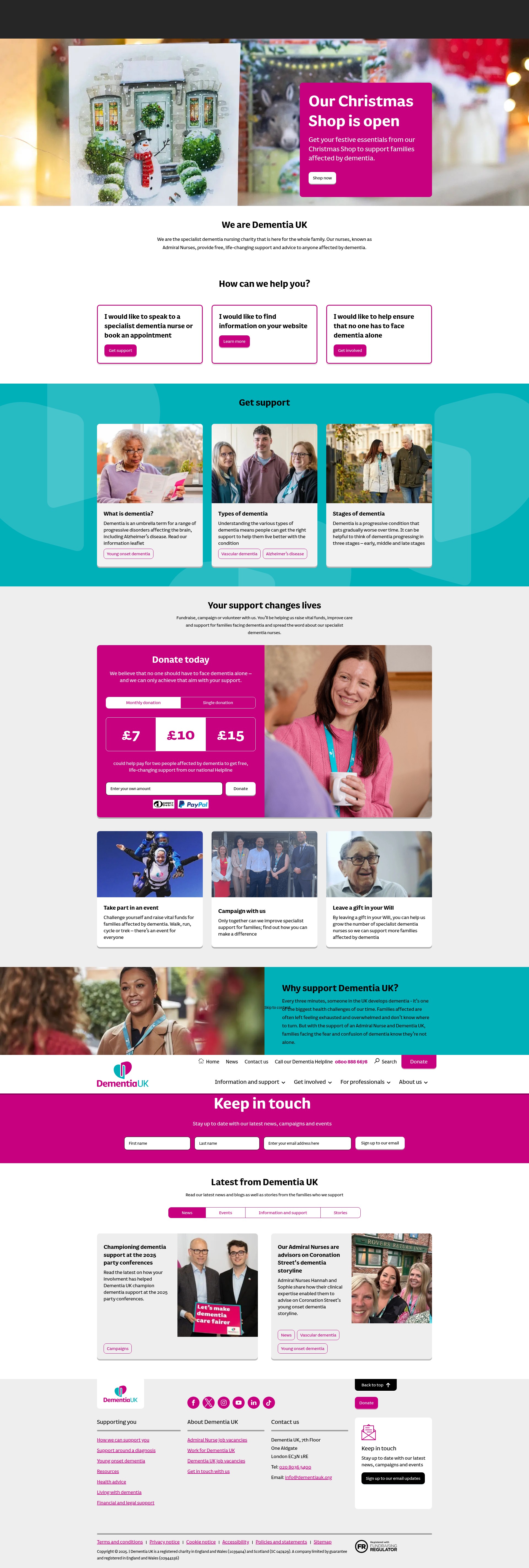 Screenshot of www.dementiauk.org