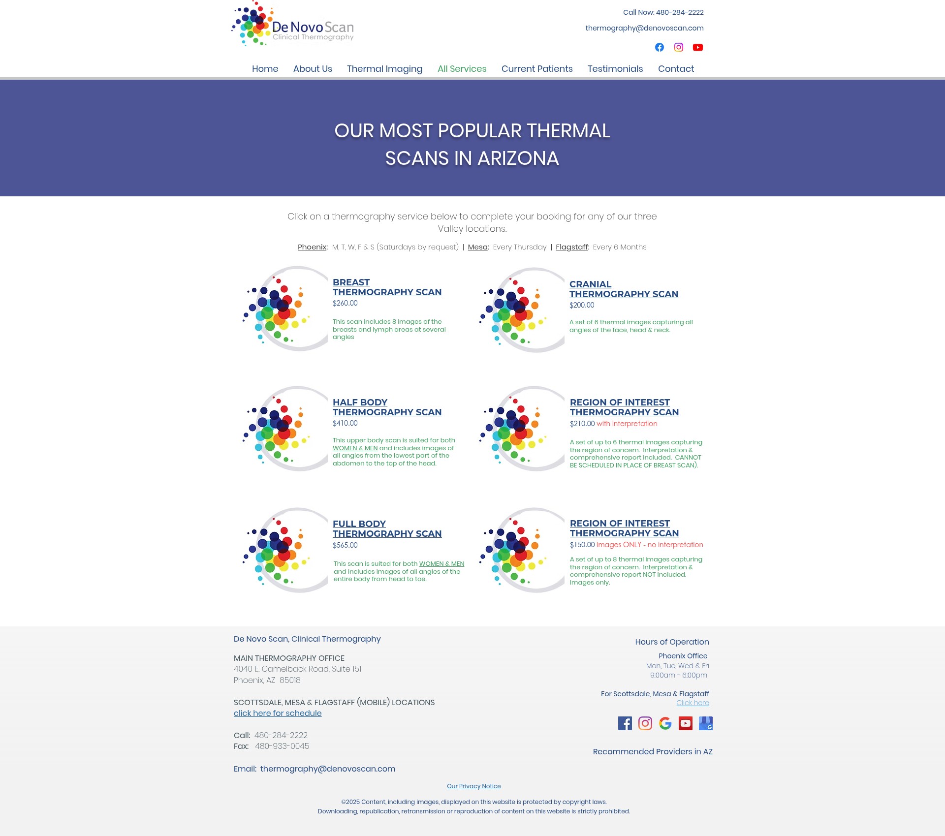 Screenshot of www.denovoscan.com