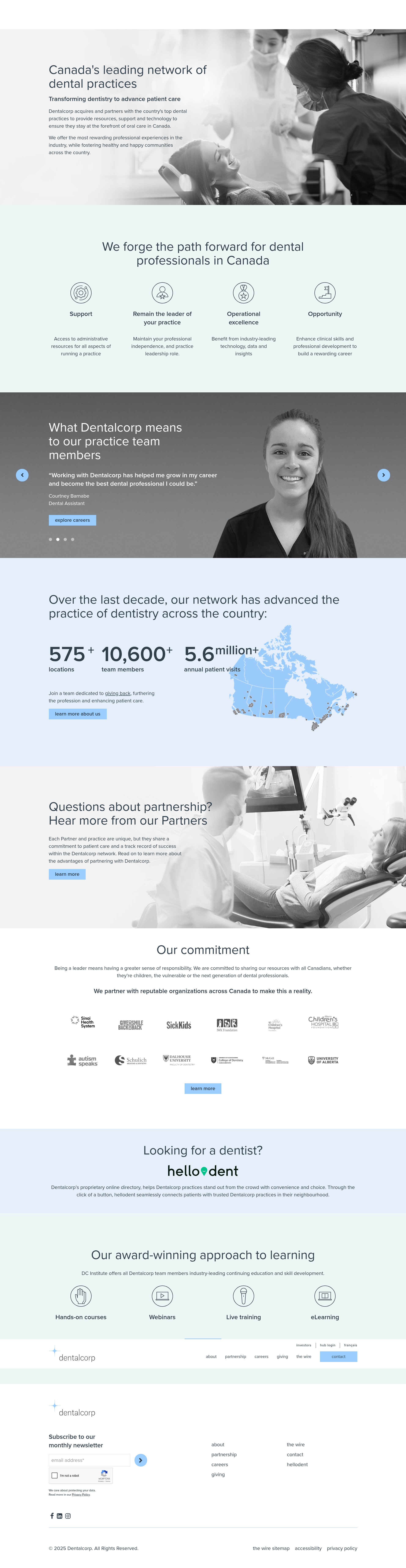Screenshot of www.dentalcorp.ca