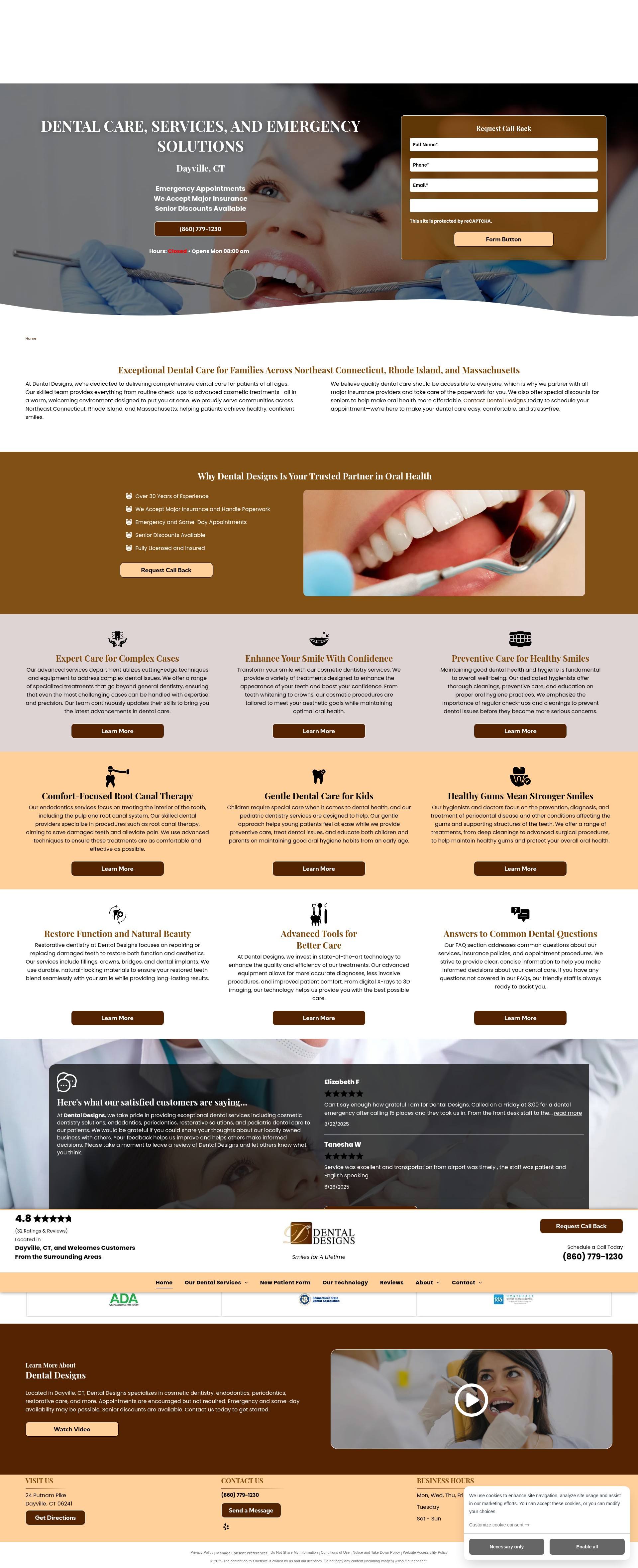 Screenshot of www.dentaldesigns.org