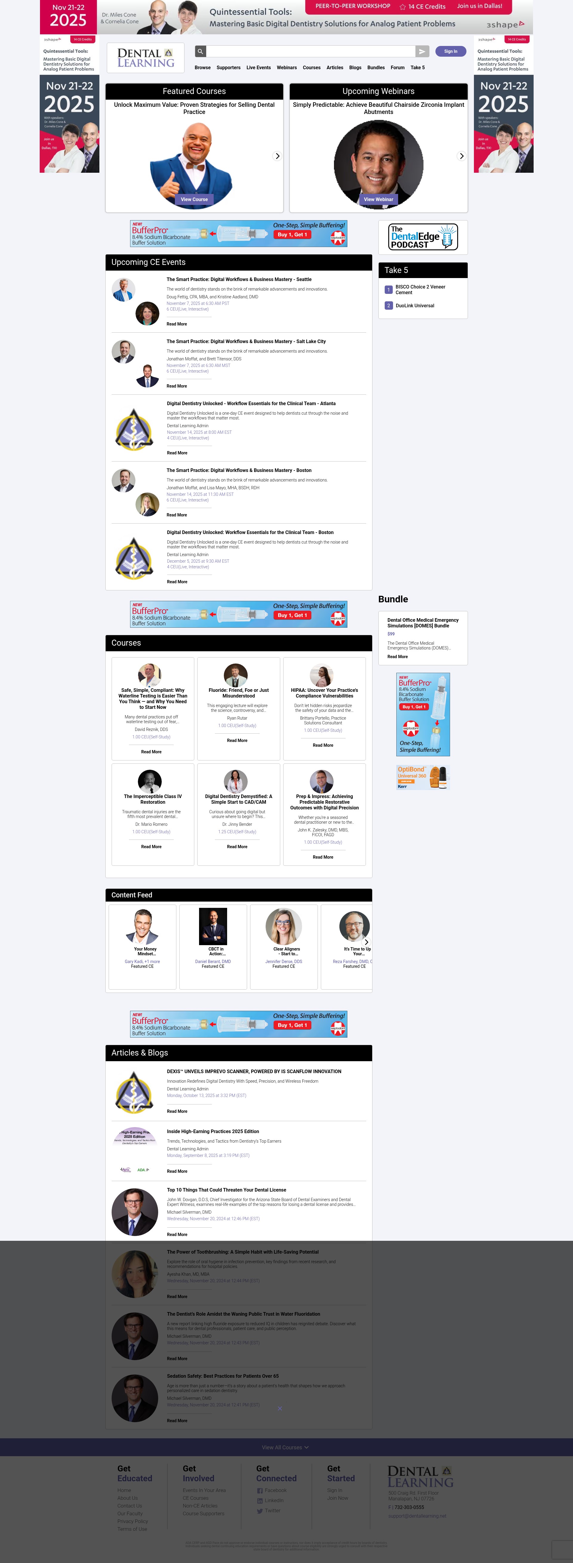 Screenshot of www.dentallearning.net
