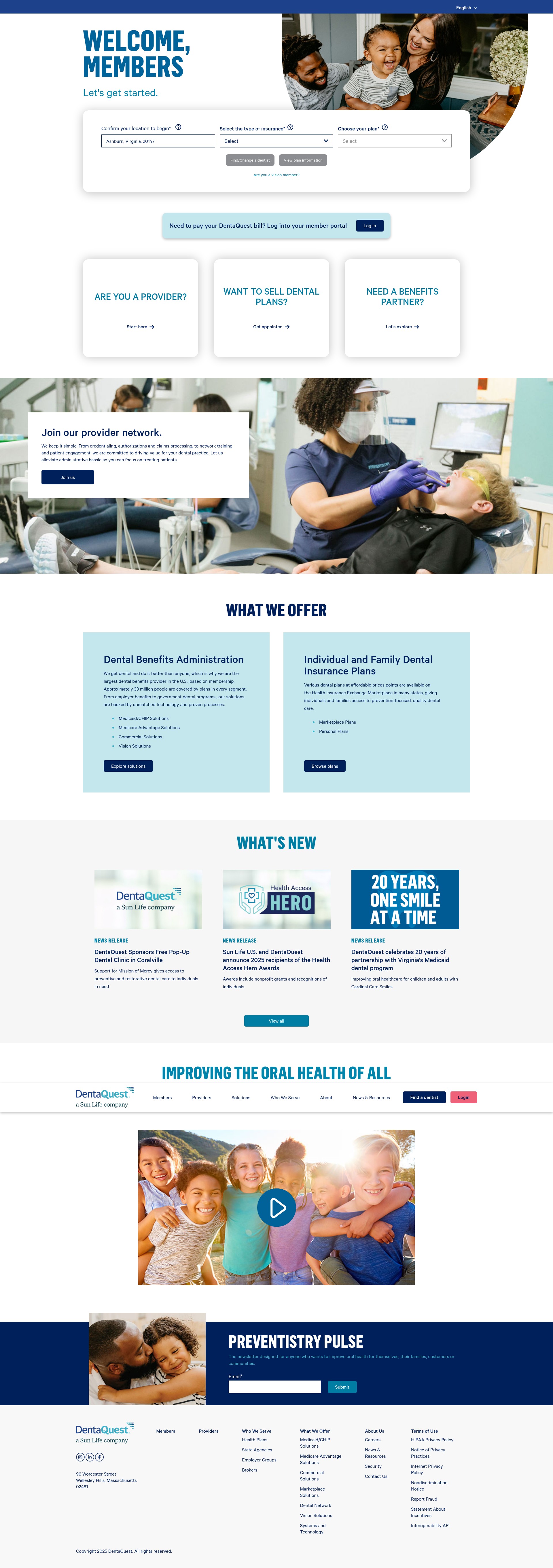 Screenshot of www.dentaquest.com