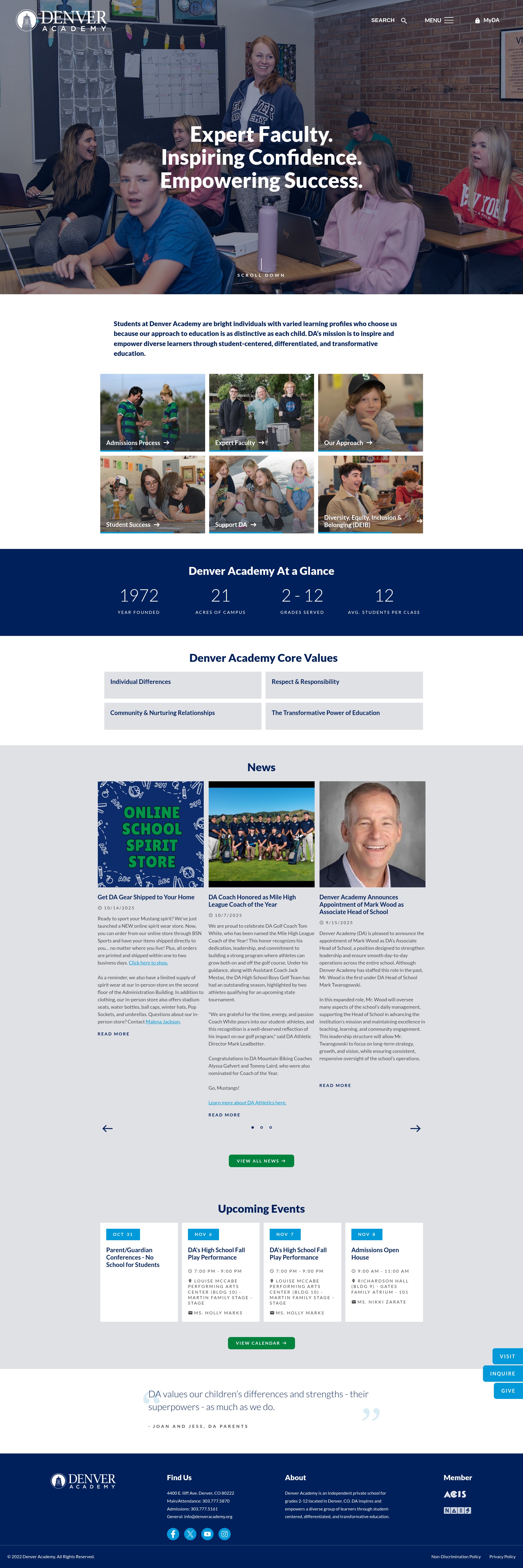 Screenshot of www.denveracademy.org