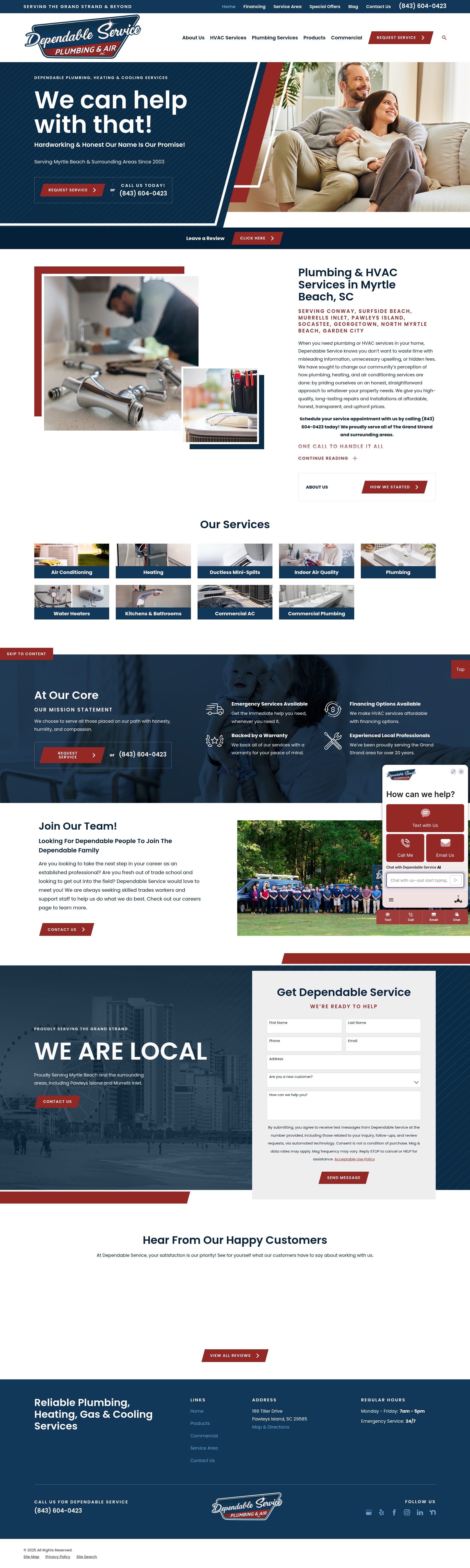 Screenshot of www.dependableservice.com