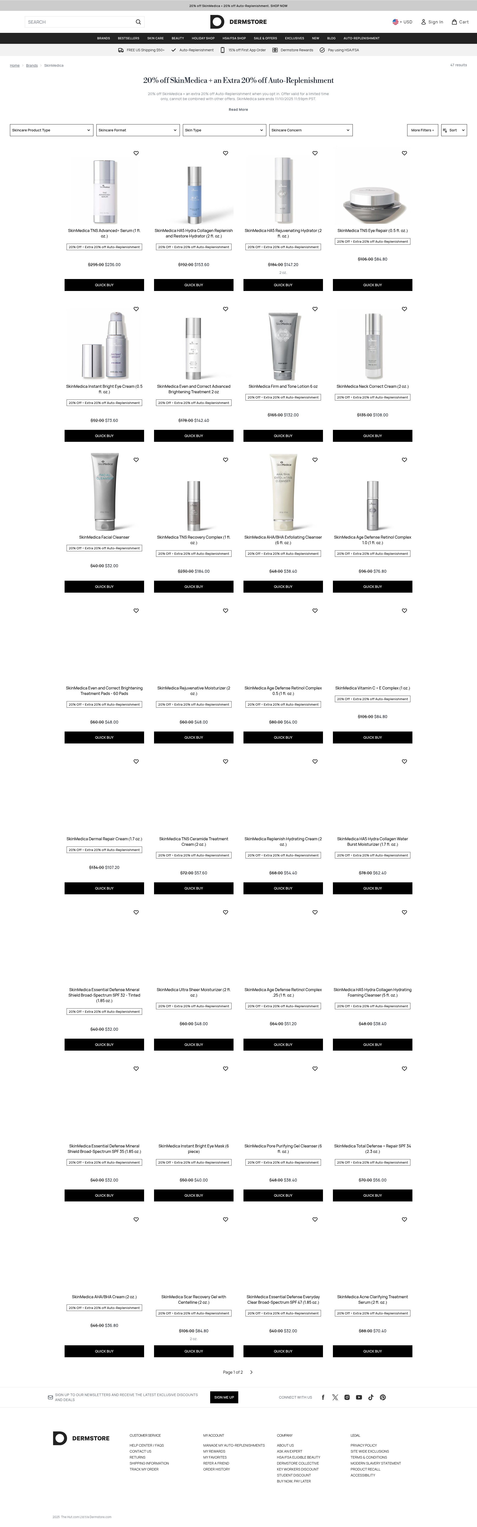 Screenshot of www.dermstore.com