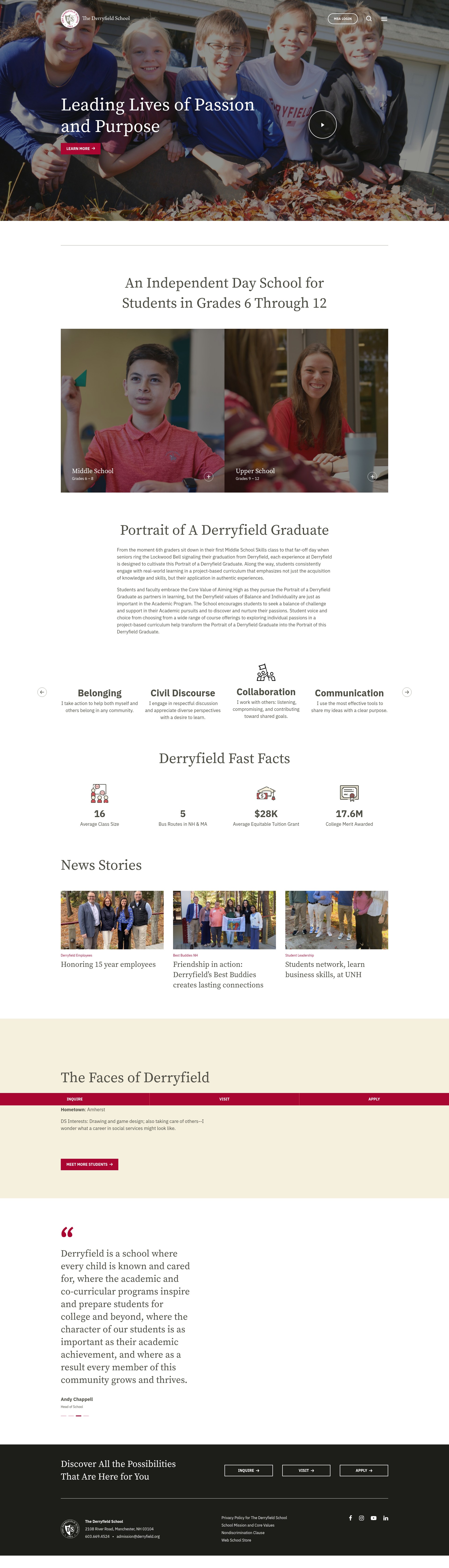 Screenshot of www.derryfield.org